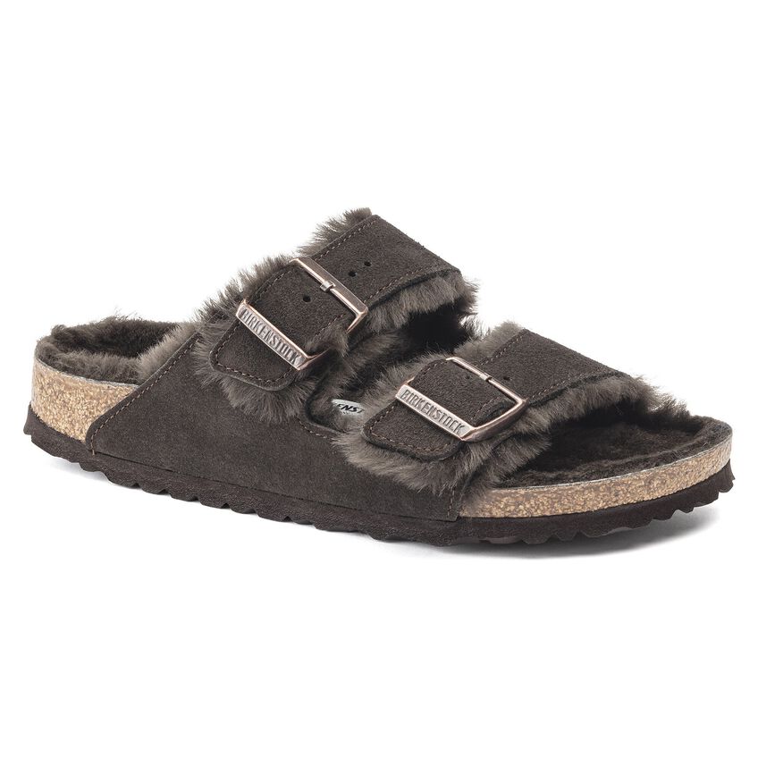 Birkenstock Arizona Shearling Suede Leather/Fur Mocca 1020566