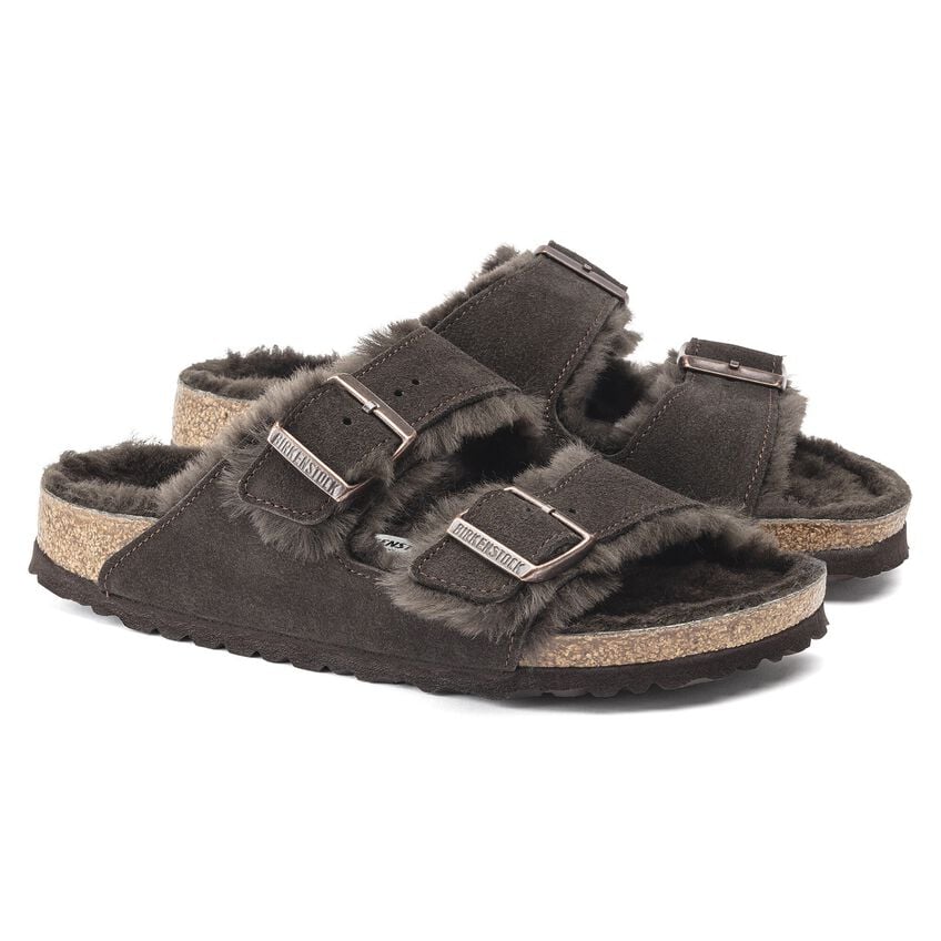 Birkenstock Arizona Shearling Suede Leather/Fur Mocca 1020566