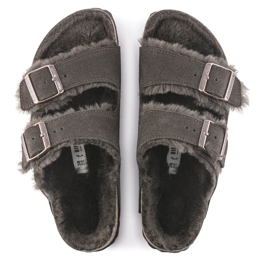 Birkenstock Arizona Shearling Suede Leather/Fur Mocca 1020566