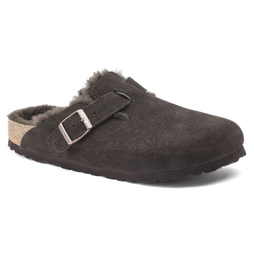 Birkenstock Boston Shearling Suede Leather/Fur Mocca 1020567