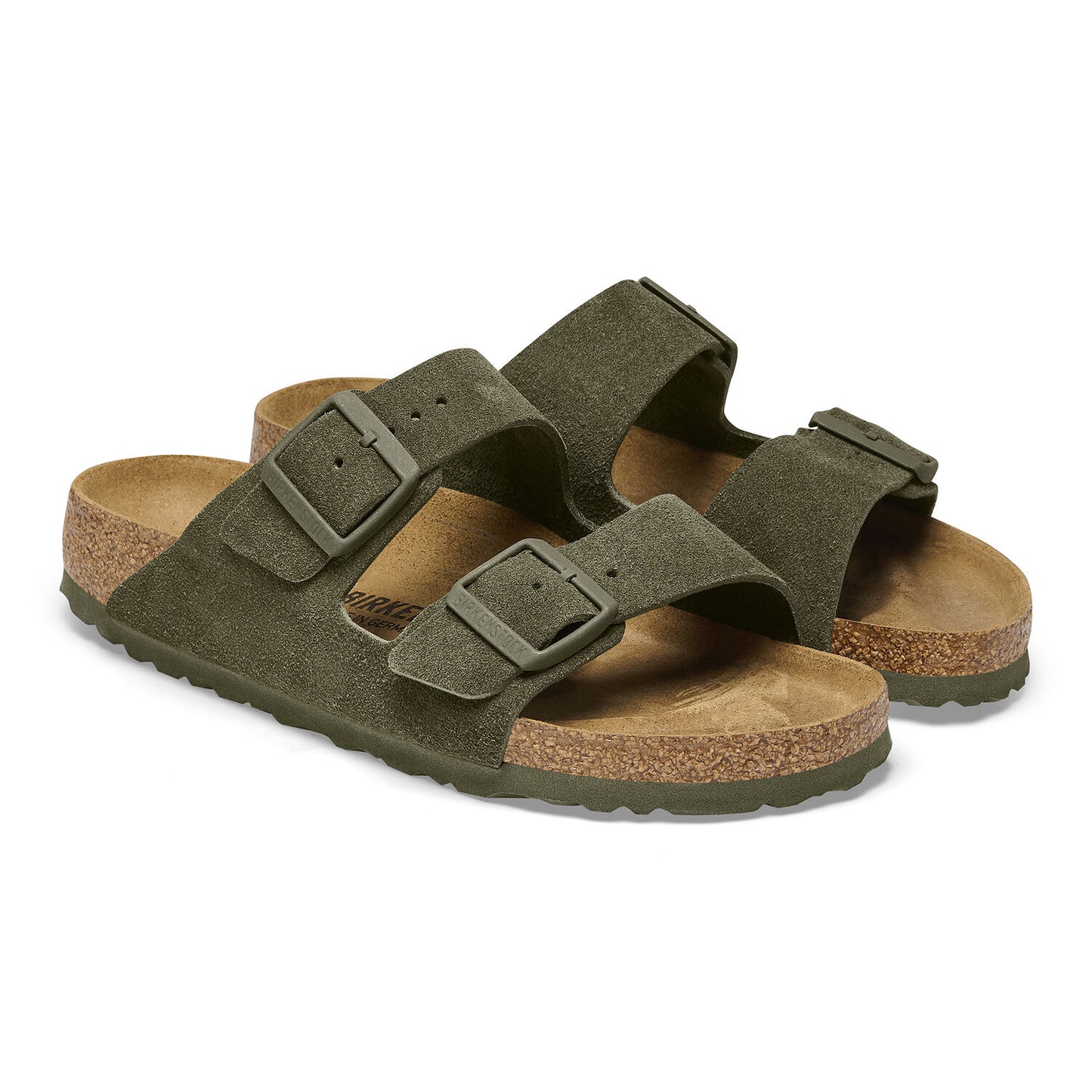 Birkenstock Arizona Suede Leather Thyme Narrow Fit 1025720