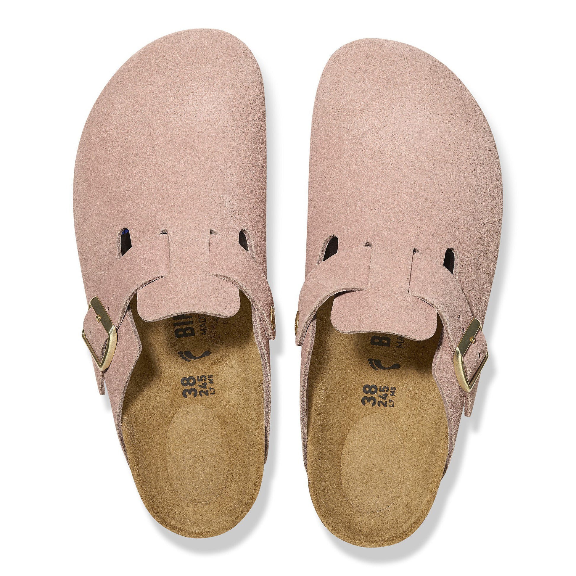 Birkenstock Boston Suede Leather Light Rose Narrow Fit 1026171