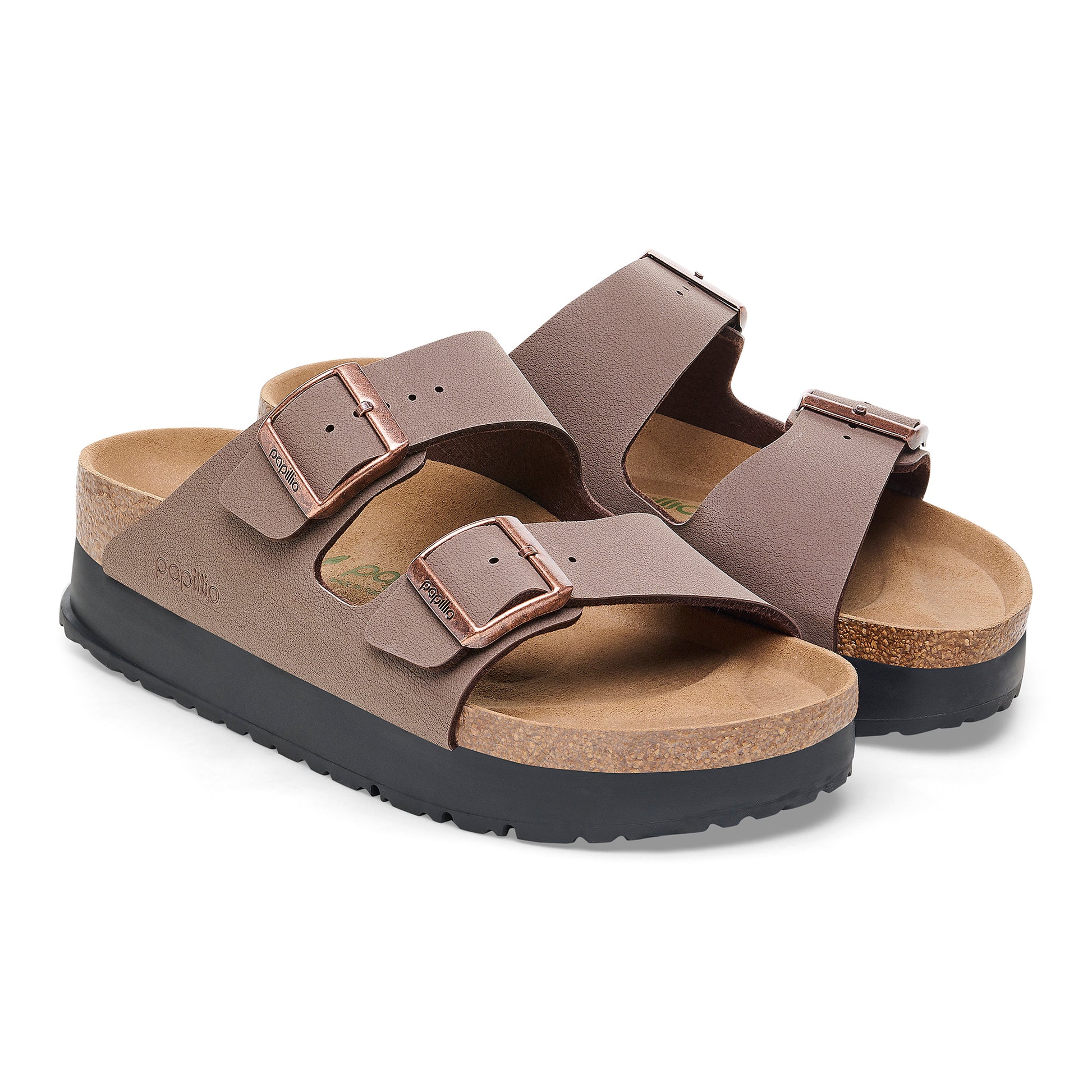 Birkenstock Arizona PAP Flex Platform Birko-Flor Mocha Narrow Fit 1027417