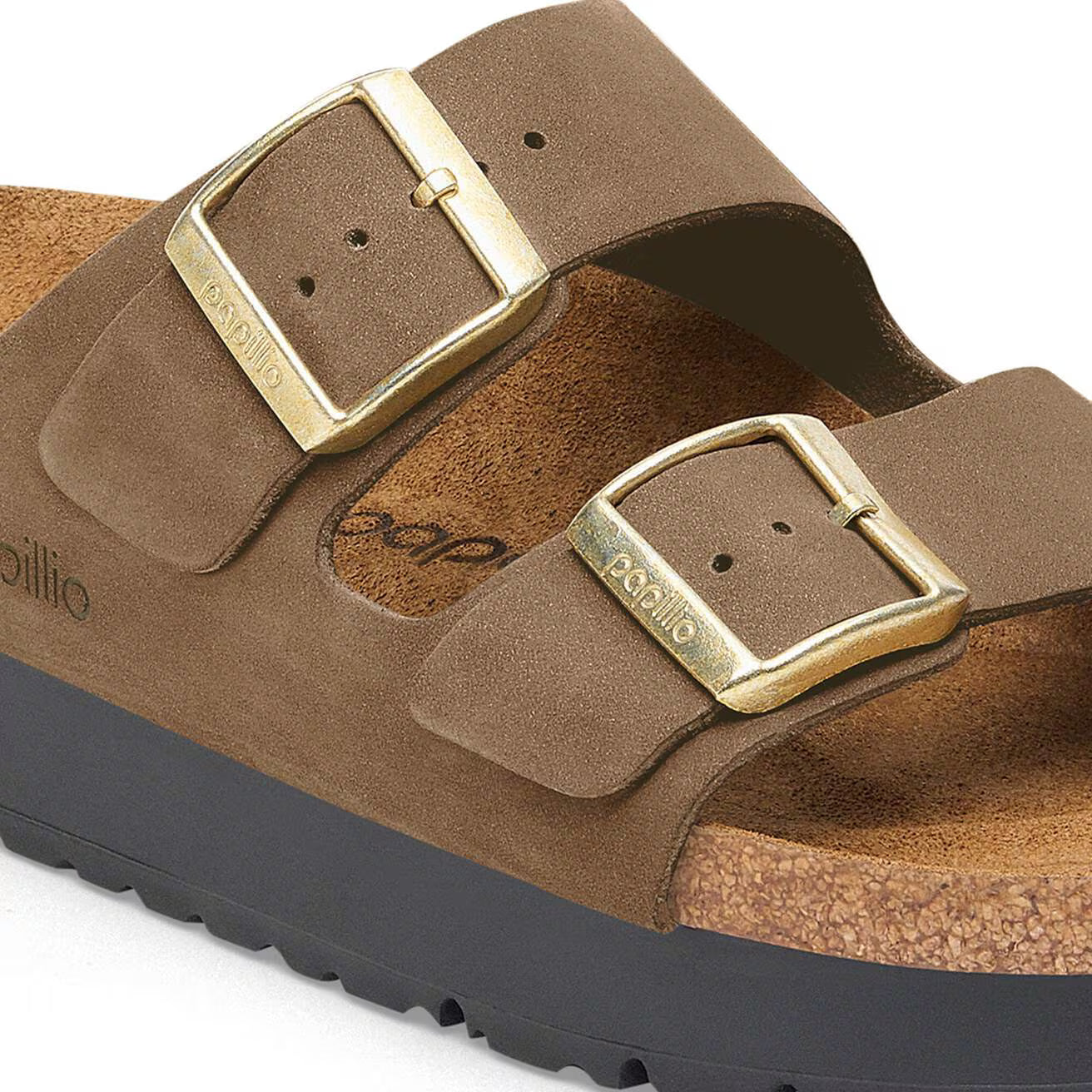 Birkenstock Arizona Flex Platform Nubuck Leather Dark Tea Narrow Fit 1028366
