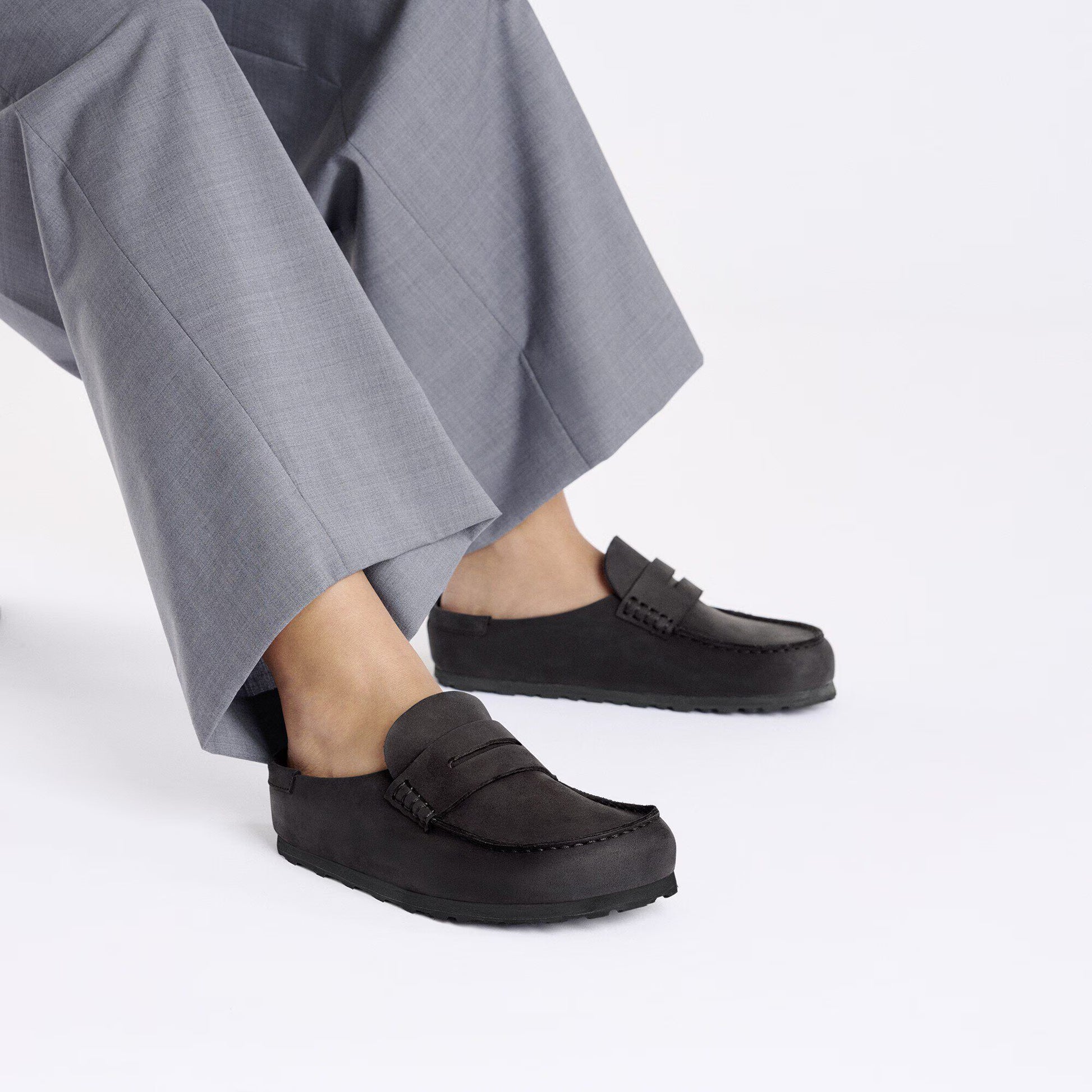 Birkenstock Naples Wrapped Oiled Leather Black Narrow Fit 1029694