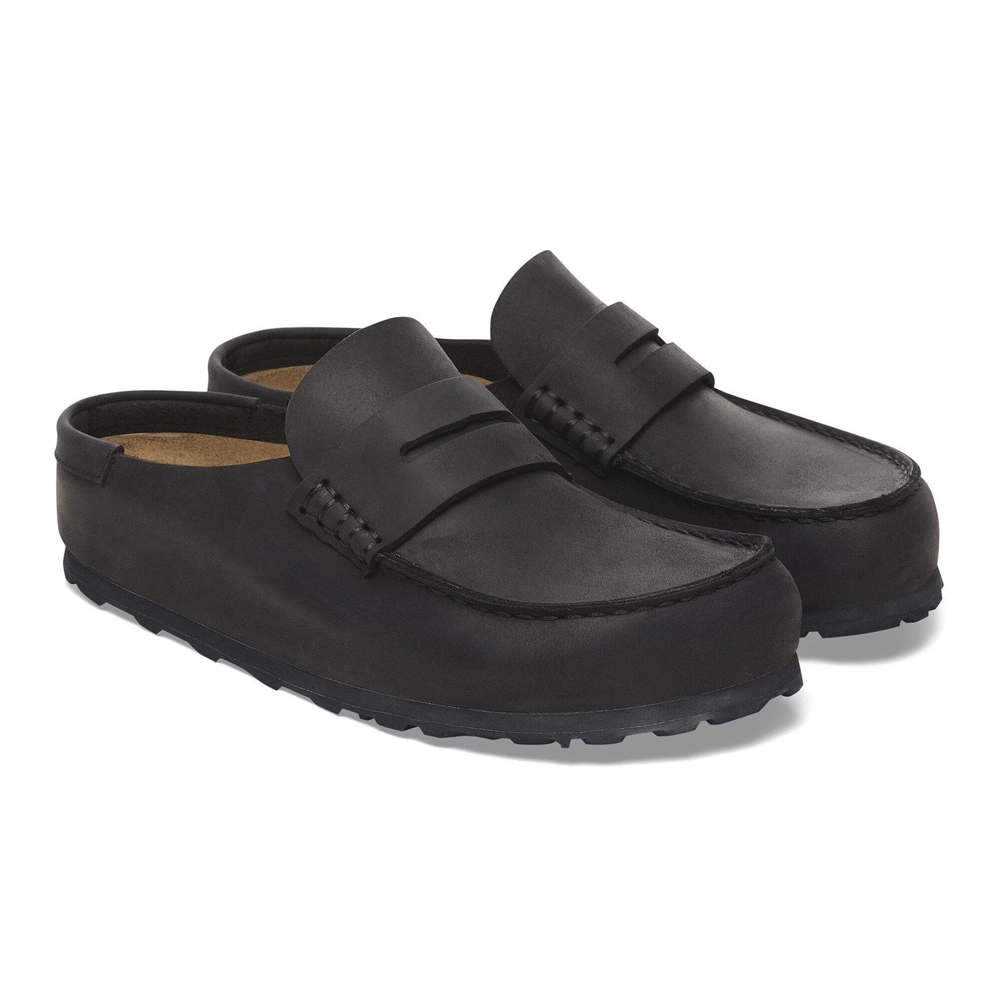 Birkenstock Naples Wrapped Oiled Leather Black Narrow Fit 1029694