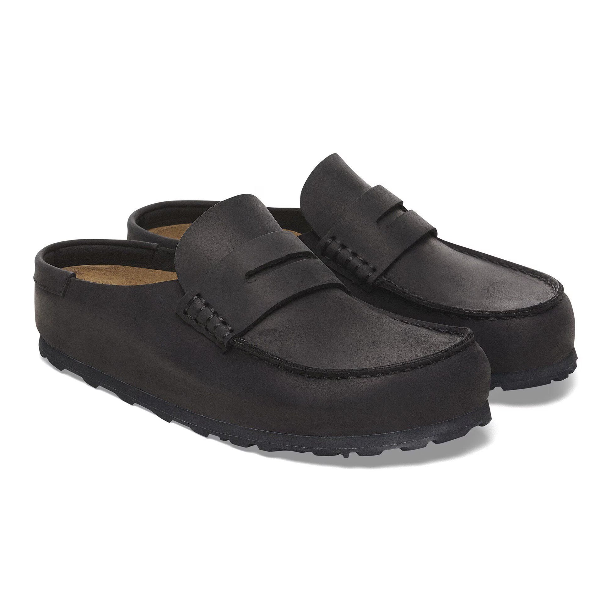 Birkenstock Naples Wrapped Oiled Leather Black Narrow Fit 1029694