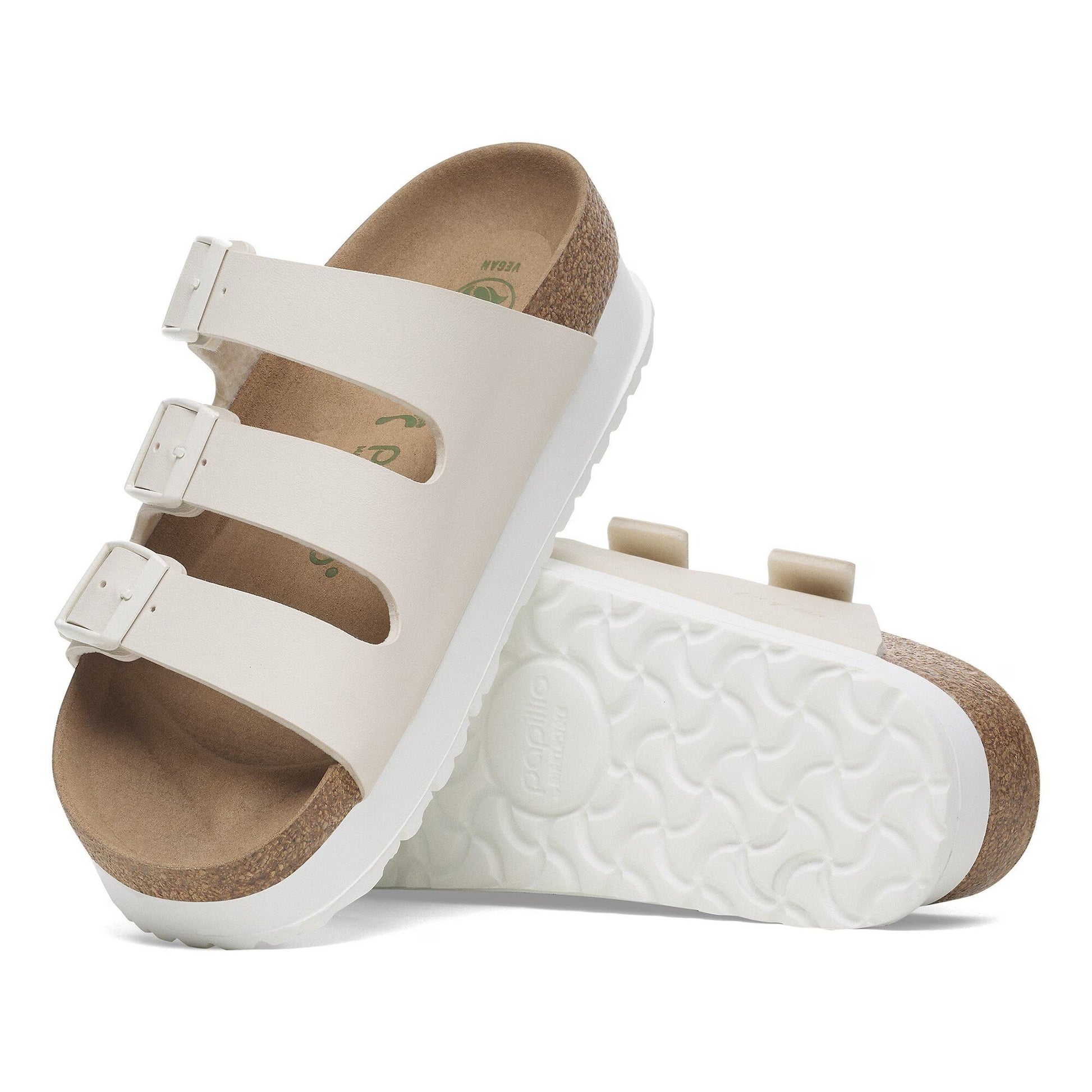 Birkenstock Florida Vegan Flex Platform Birko-Flor Eggshell Narrow Fit 1029751