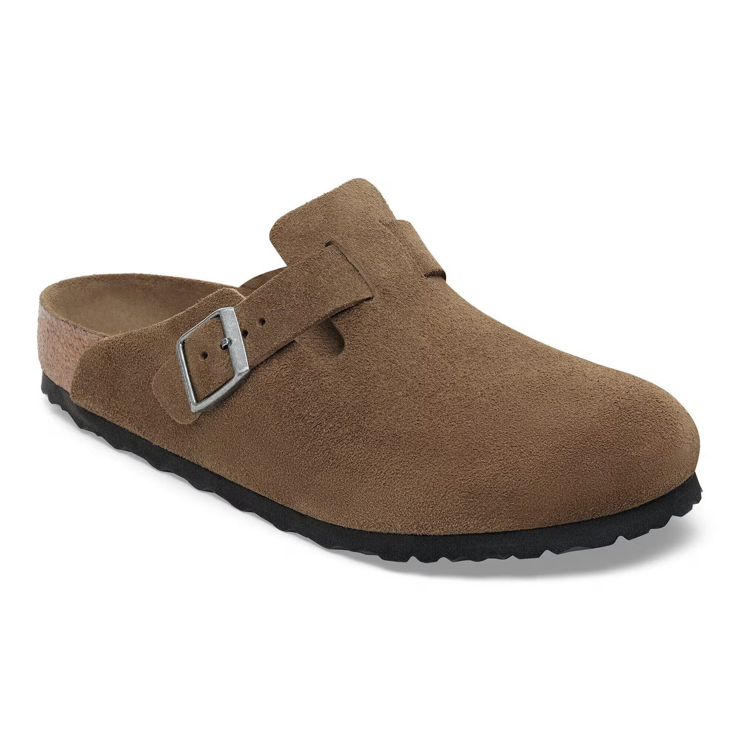 Birkenstock Boston Soft Footbed Suede Leather Dark Tea Tonal Narrow Fit 1030861