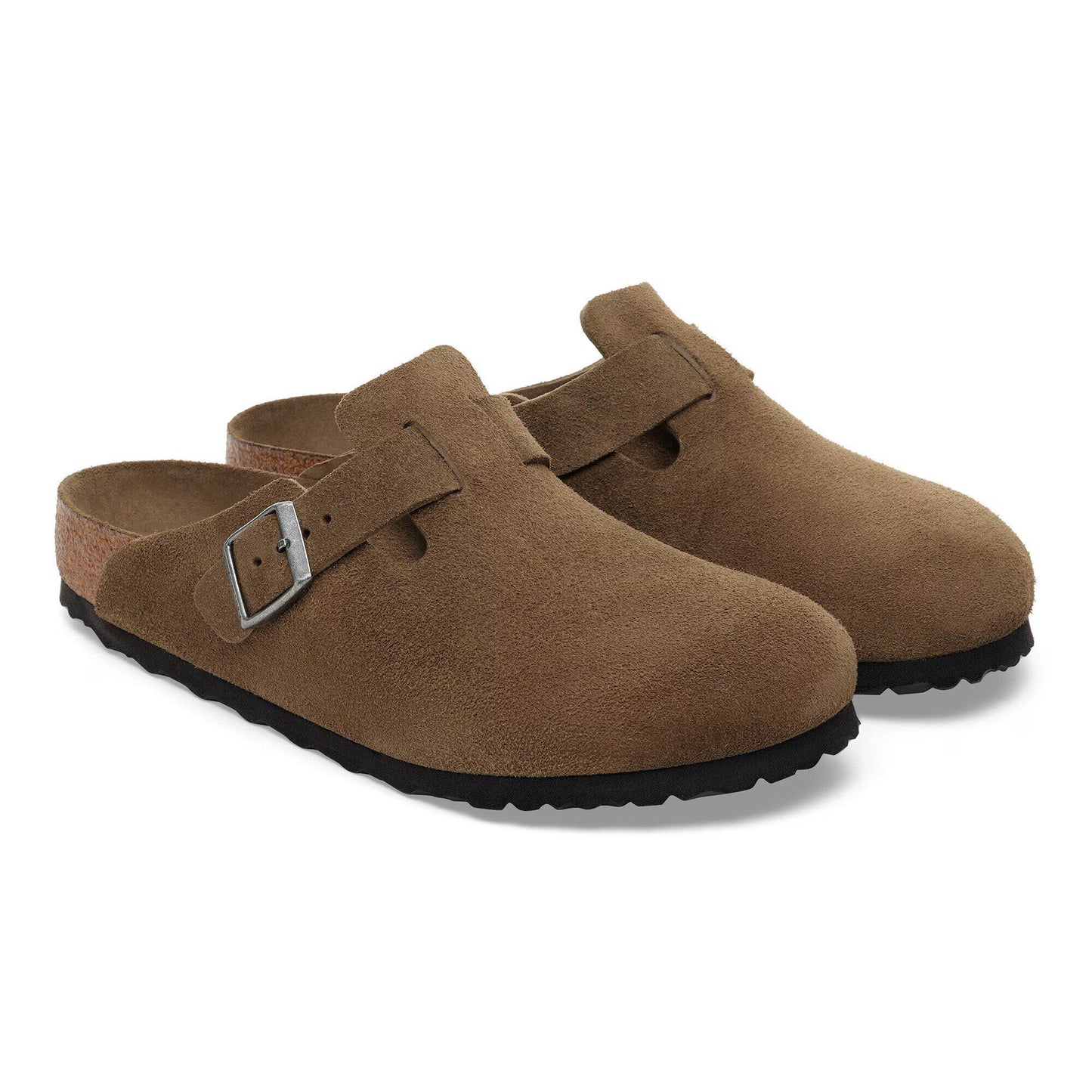 Birkenstock Boston Soft Footbed Suede Leather Dark Tea Tonal Narrow Fit 1030861