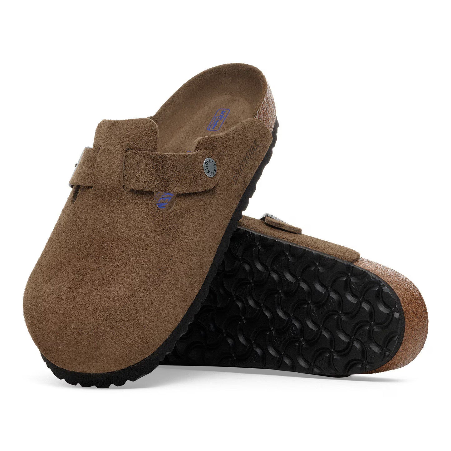 Birkenstock Boston Soft Footbed Suede Leather Dark Tea Tonal Narrow Fit 1030861