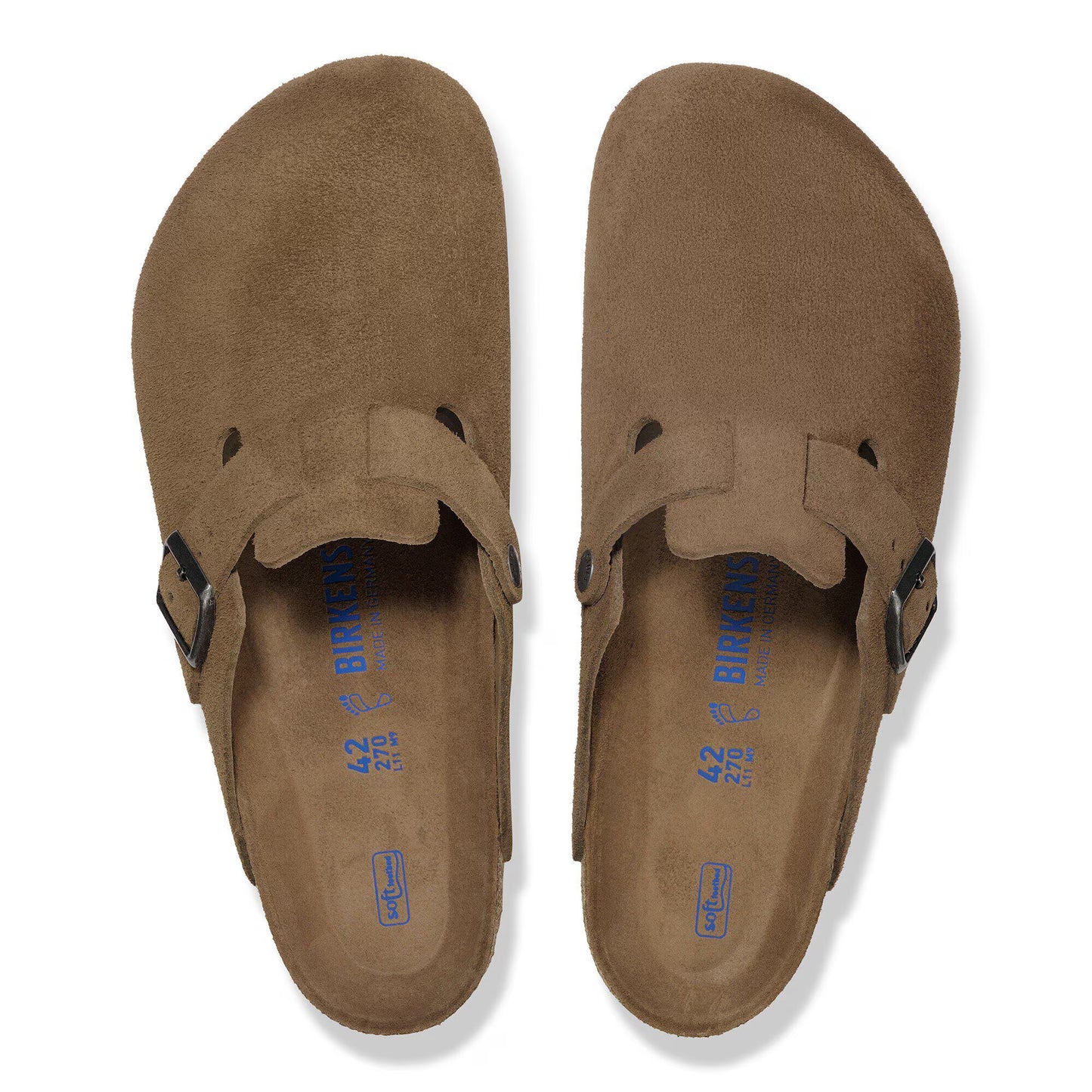 Birkenstock Boston Soft Footbed Suede Leather Dark Tea Tonal Narrow Fit 1030861