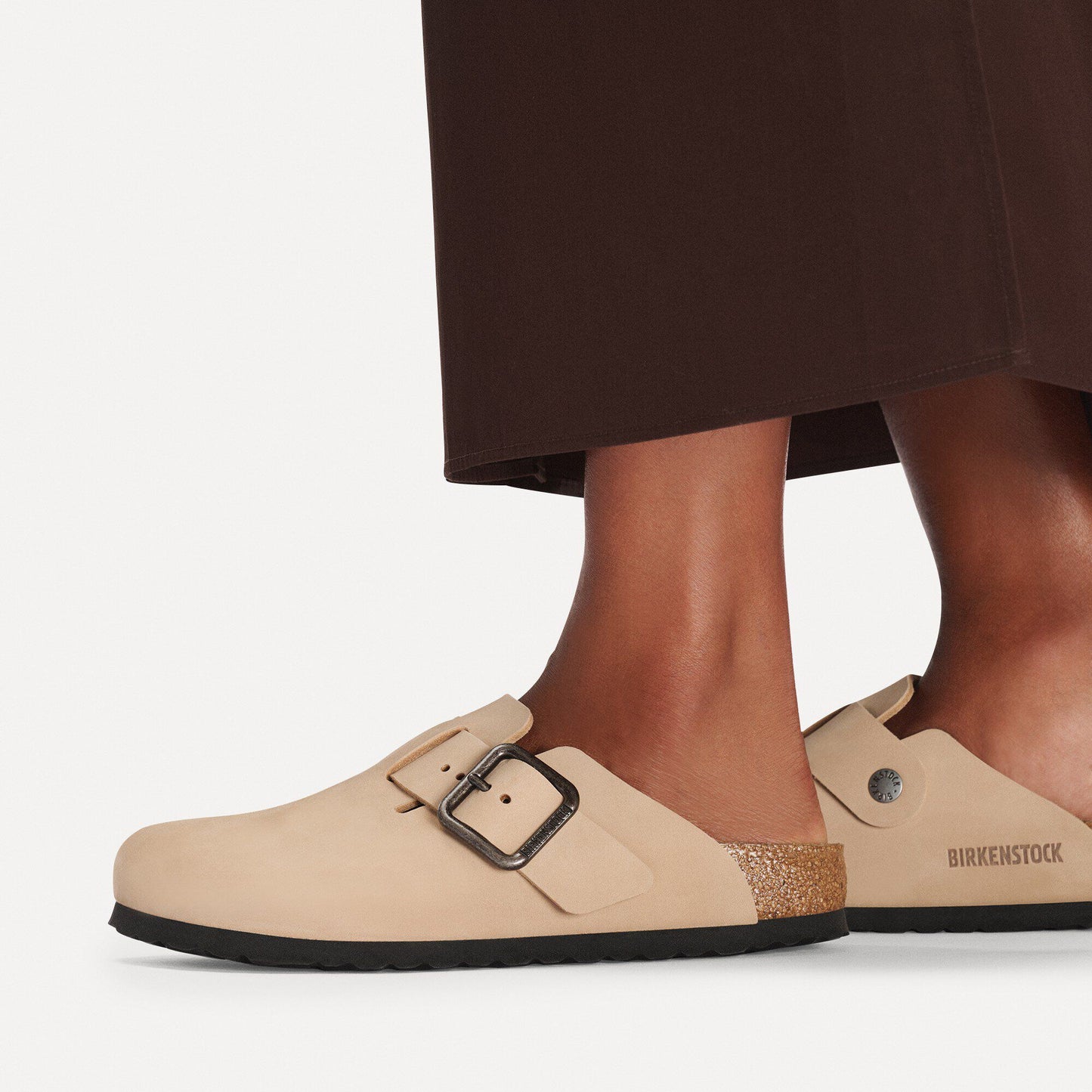 Birkenstock Boston Wire Buckle Nubuck Leather Sandcastle Regular Fit 1031584