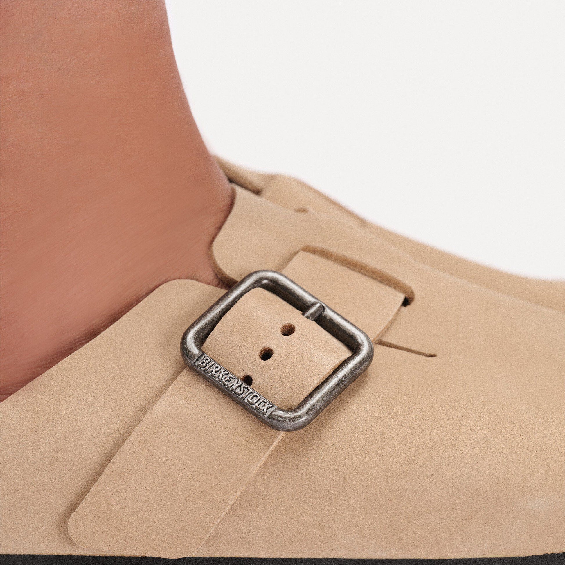 Birkenstock Boston Wire Buckle Nubuck Leather Sandcastle Regular Fit 1031584