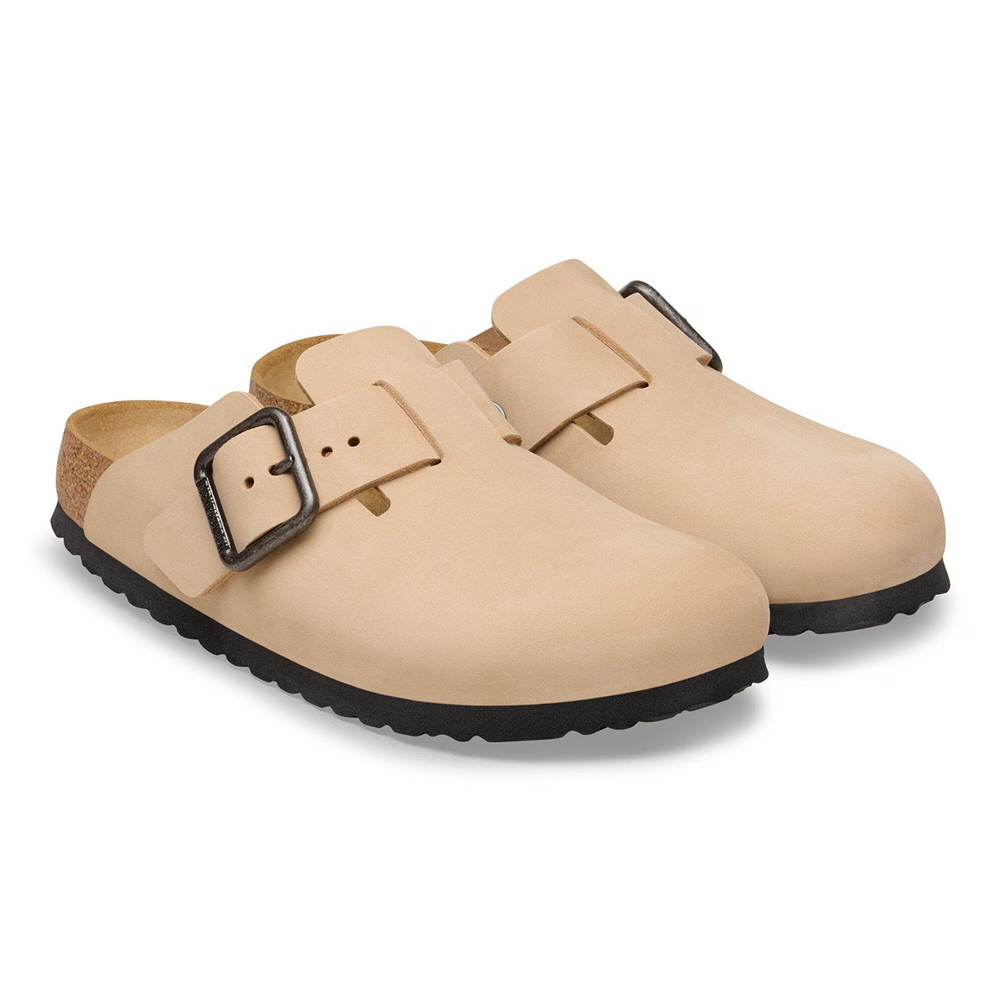 Birkenstock Boston Wire Buckle Nubuck Leather Sandcastle Regular Fit 1031584