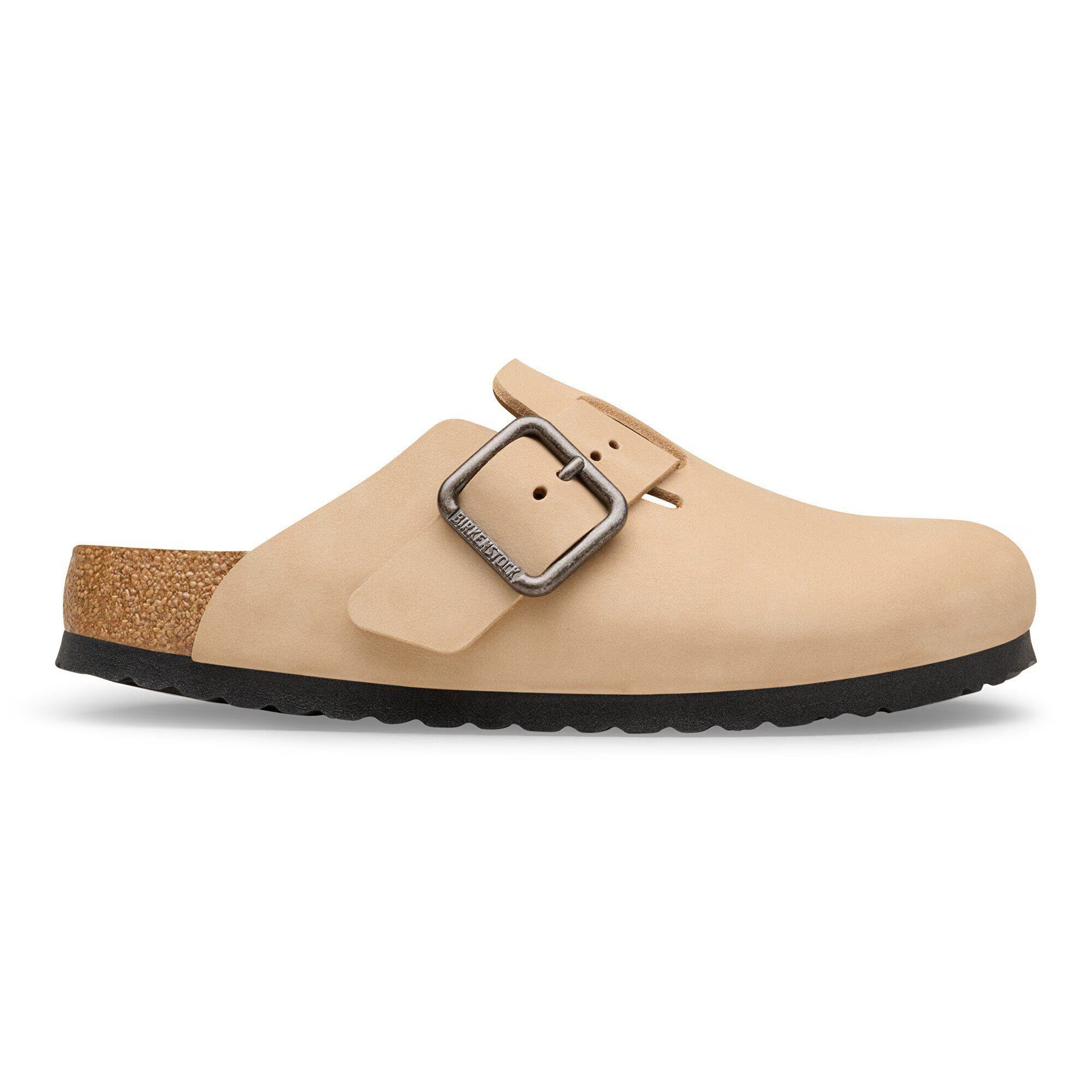 Birkenstock Boston Wire Buckle Nubuck Leather Sandcastle Regular Fit 1031584