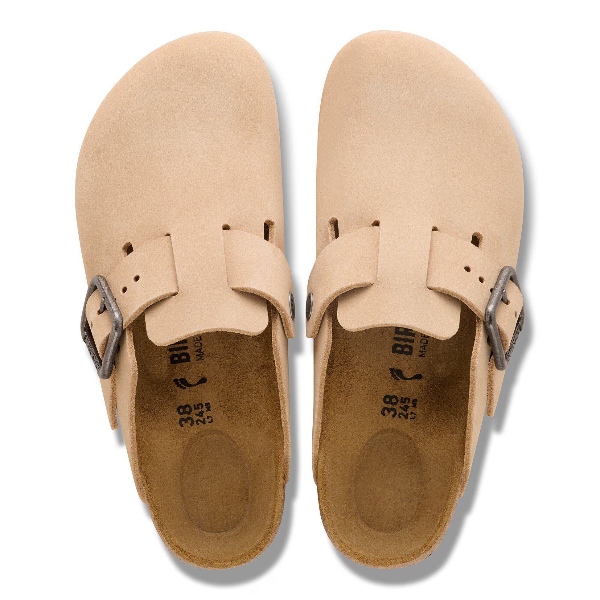 Birkenstock Boston Wire Buckle Nubuck Leather Sandcastle Regular Fit 1031584