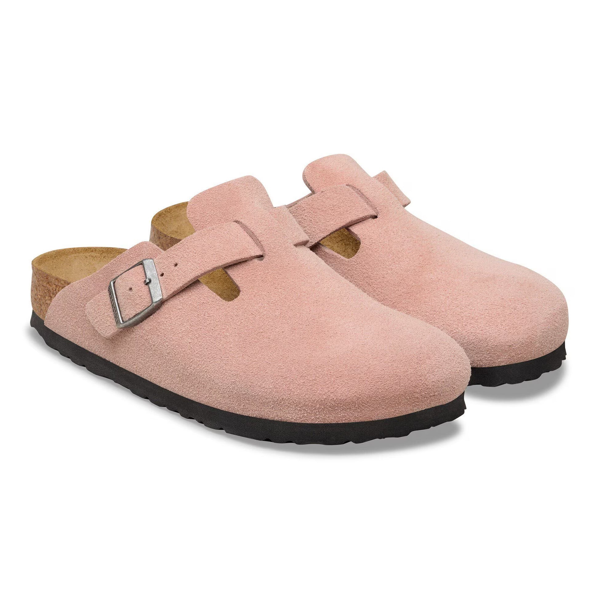 Birkenstock Boston Soft Footbed Suede Leather Pink Clay Narrow Fit 1031635