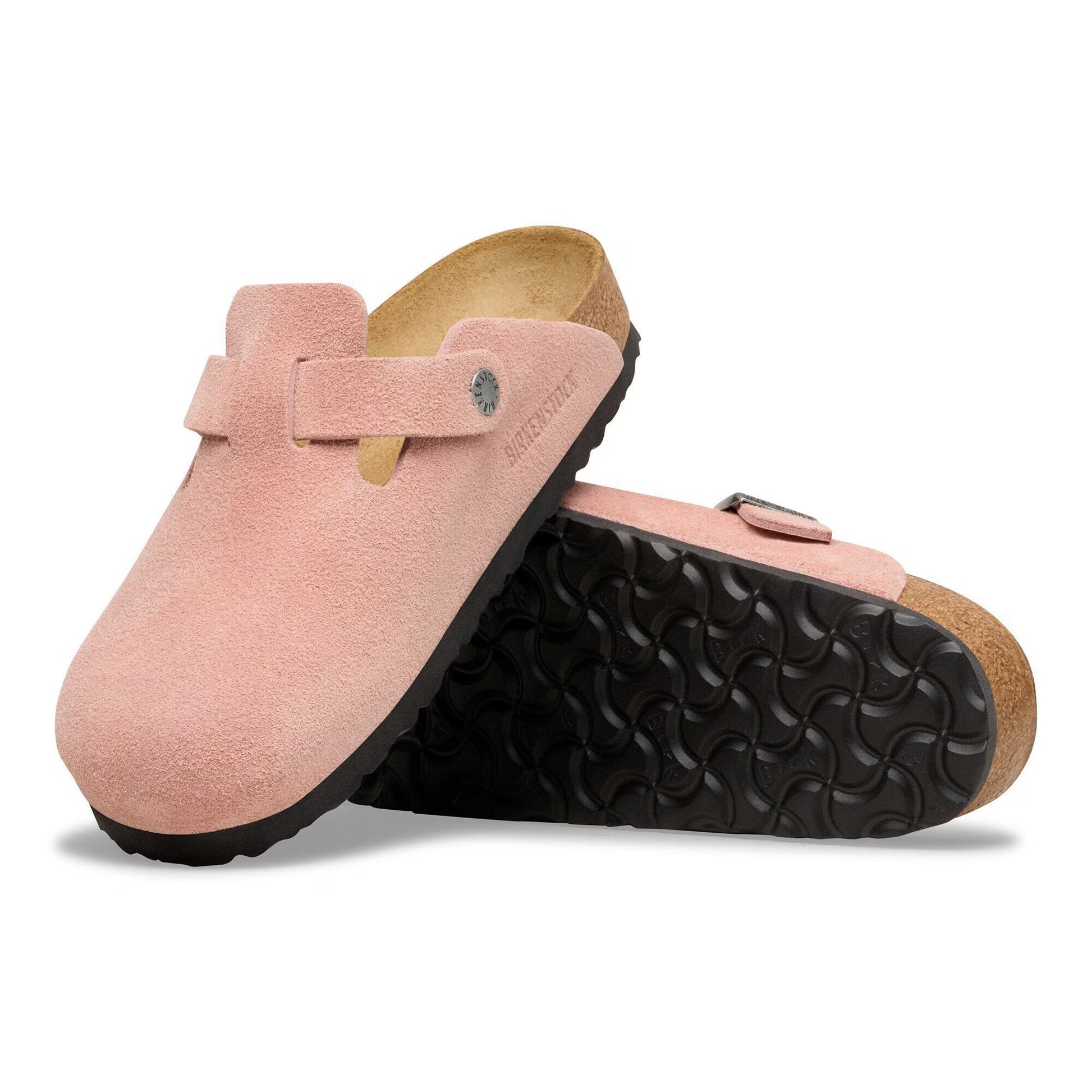 Birkenstock Boston Soft Footbed Suede Leather Pink Clay Narrow Fit 1031635