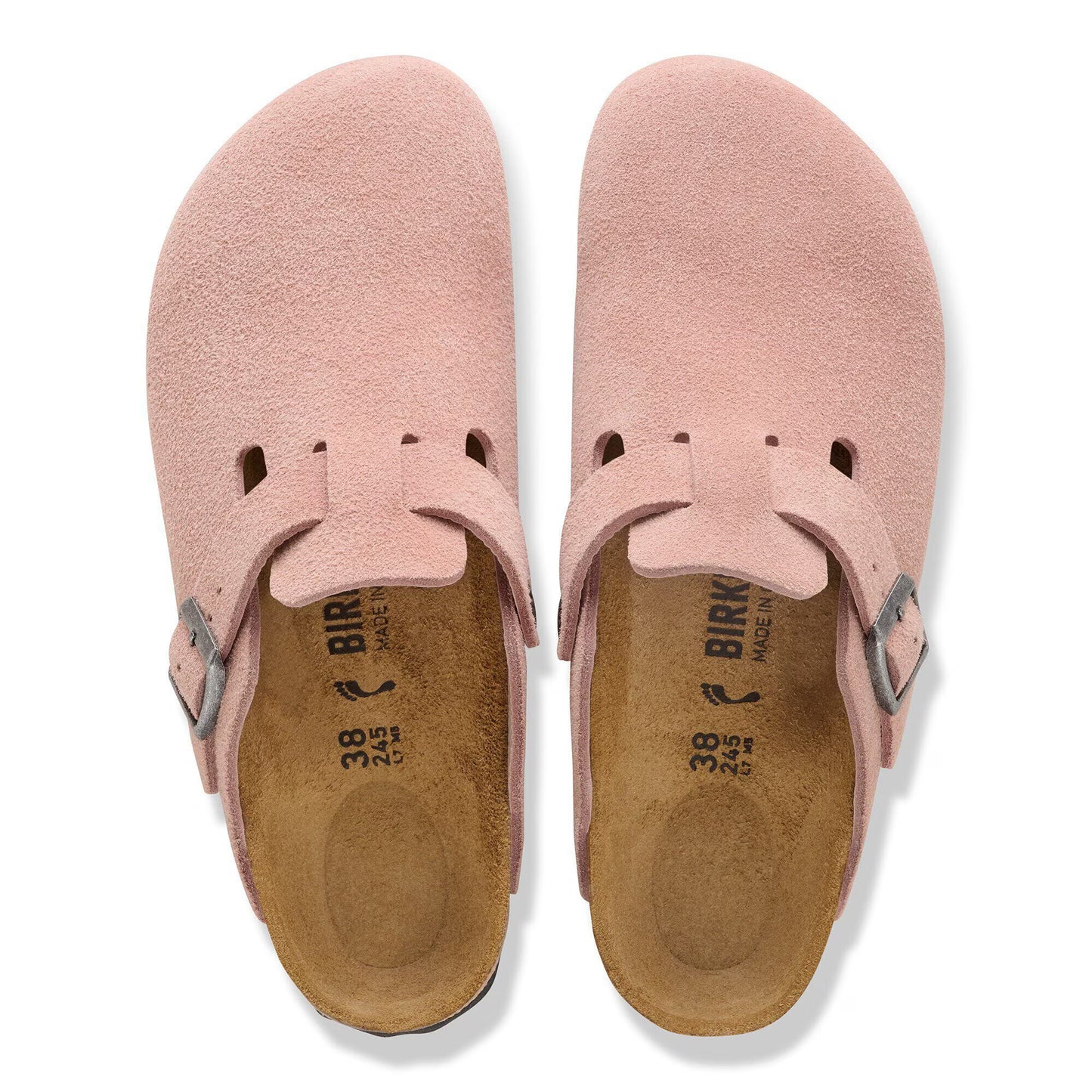 Birkenstock Boston Soft Footbed Suede Leather Pink Clay Narrow Fit 1031635