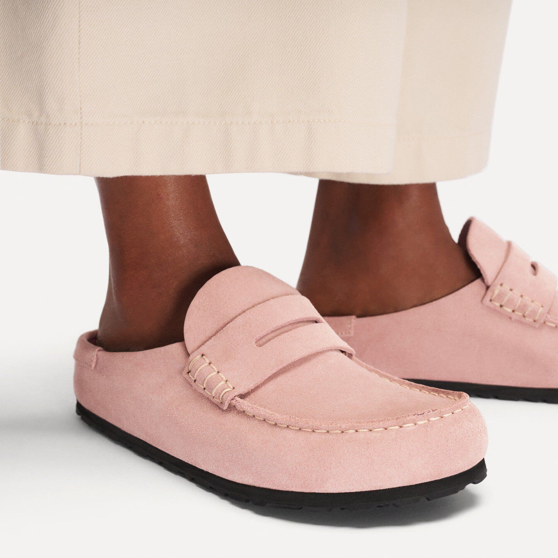 Birkenstock Naples Wrapped Suede Leather Pink Clay Narrow 1031683