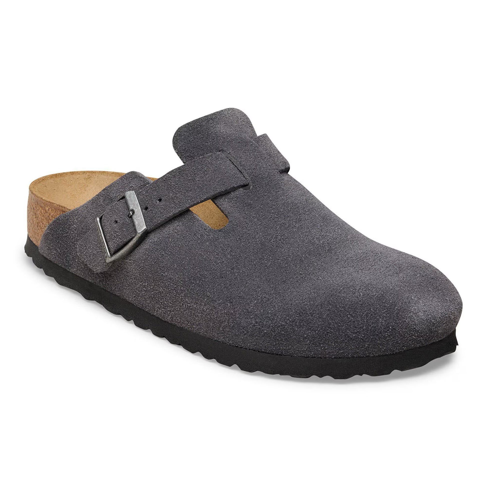 Birkenstock Boston Suede Leather Charcoal Narrow Fit 1031676