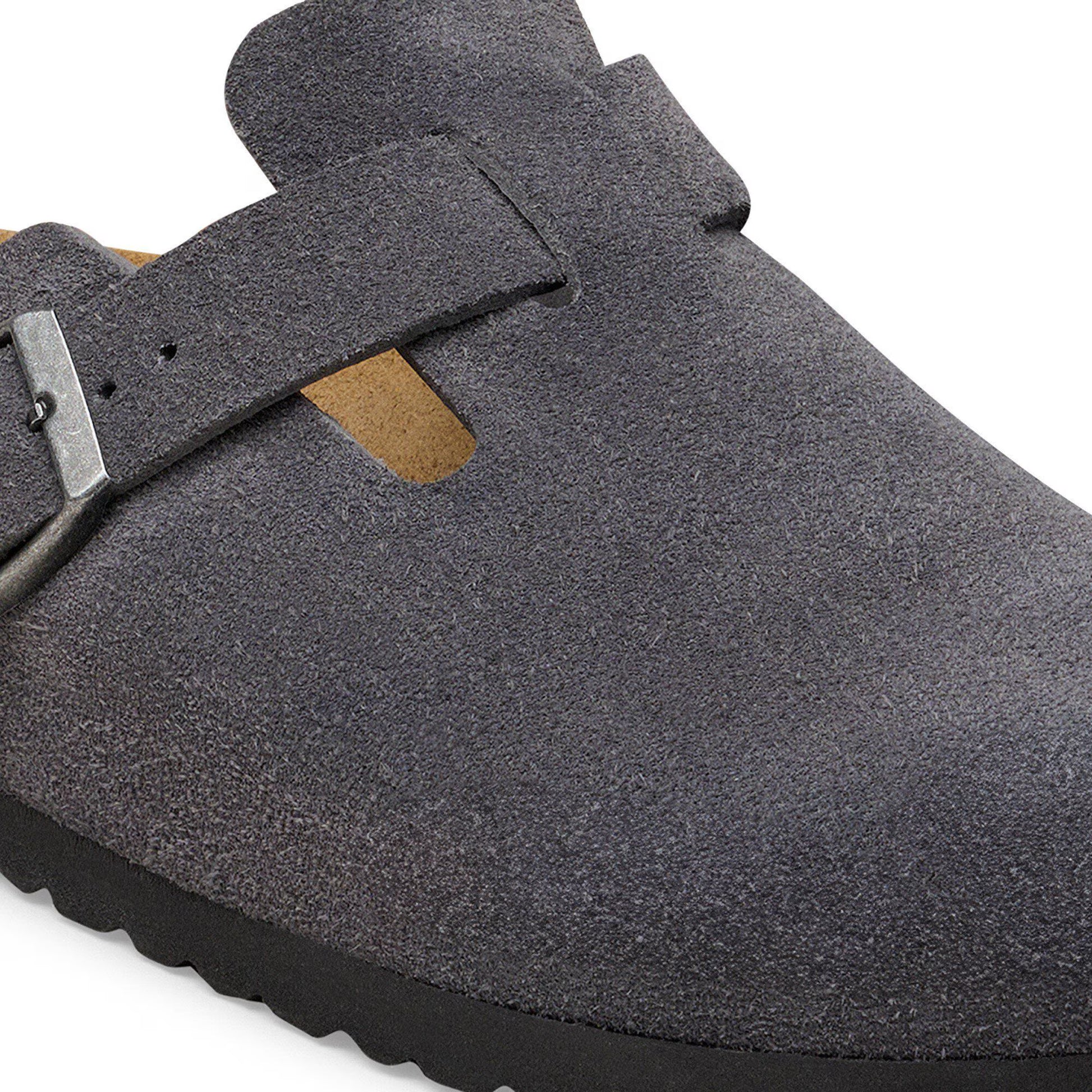 Birkenstock Boston Suede Leather Charcoal Narrow Fit 1031676