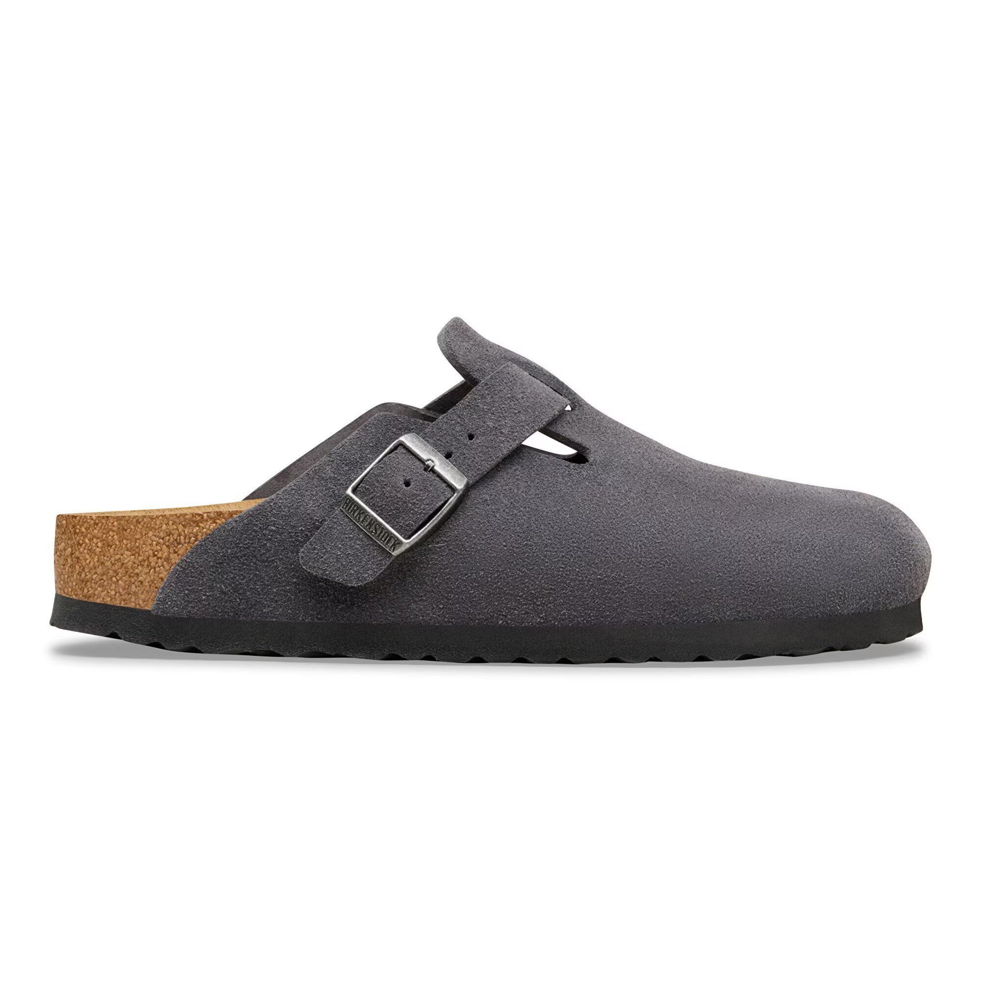 Birkenstock Boston Suede Leather Charcoal Narrow Fit 1031676