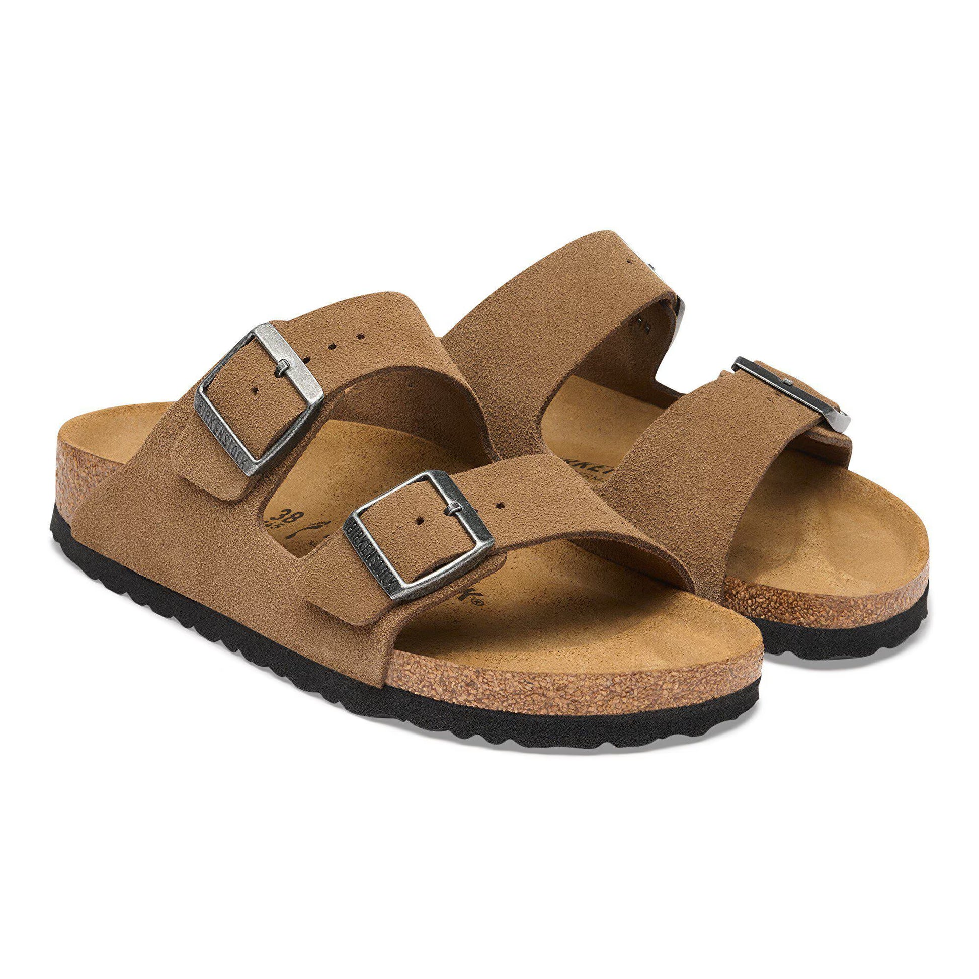 Birkenstock Arizona Suede Leather Dark Tea Regular Fit 1032678