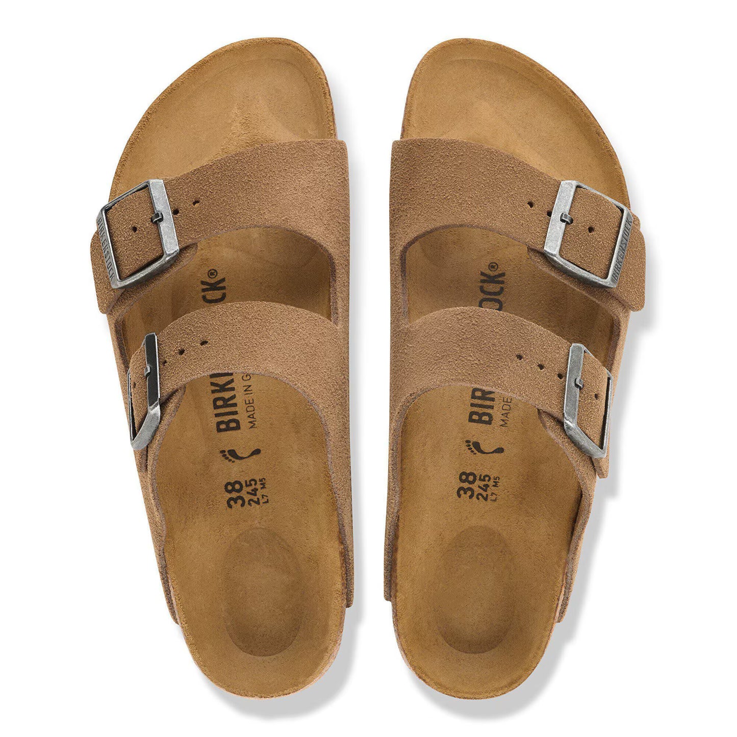Birkenstock Arizona Suede Leather Dark Tea Regular Fit 1032678
