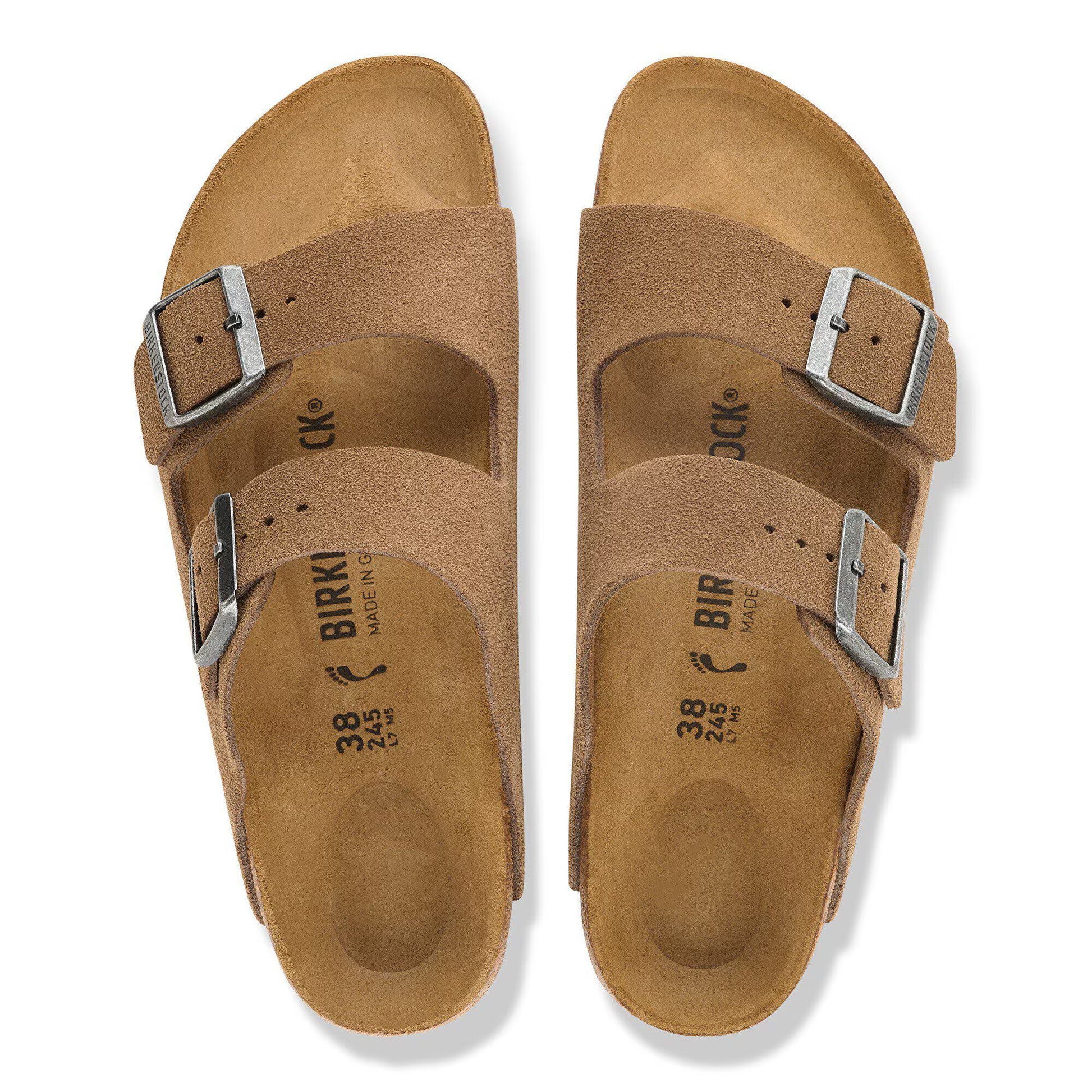 Birkenstock Arizona Suede Leather Dark Tea Regular Fit 1032678
