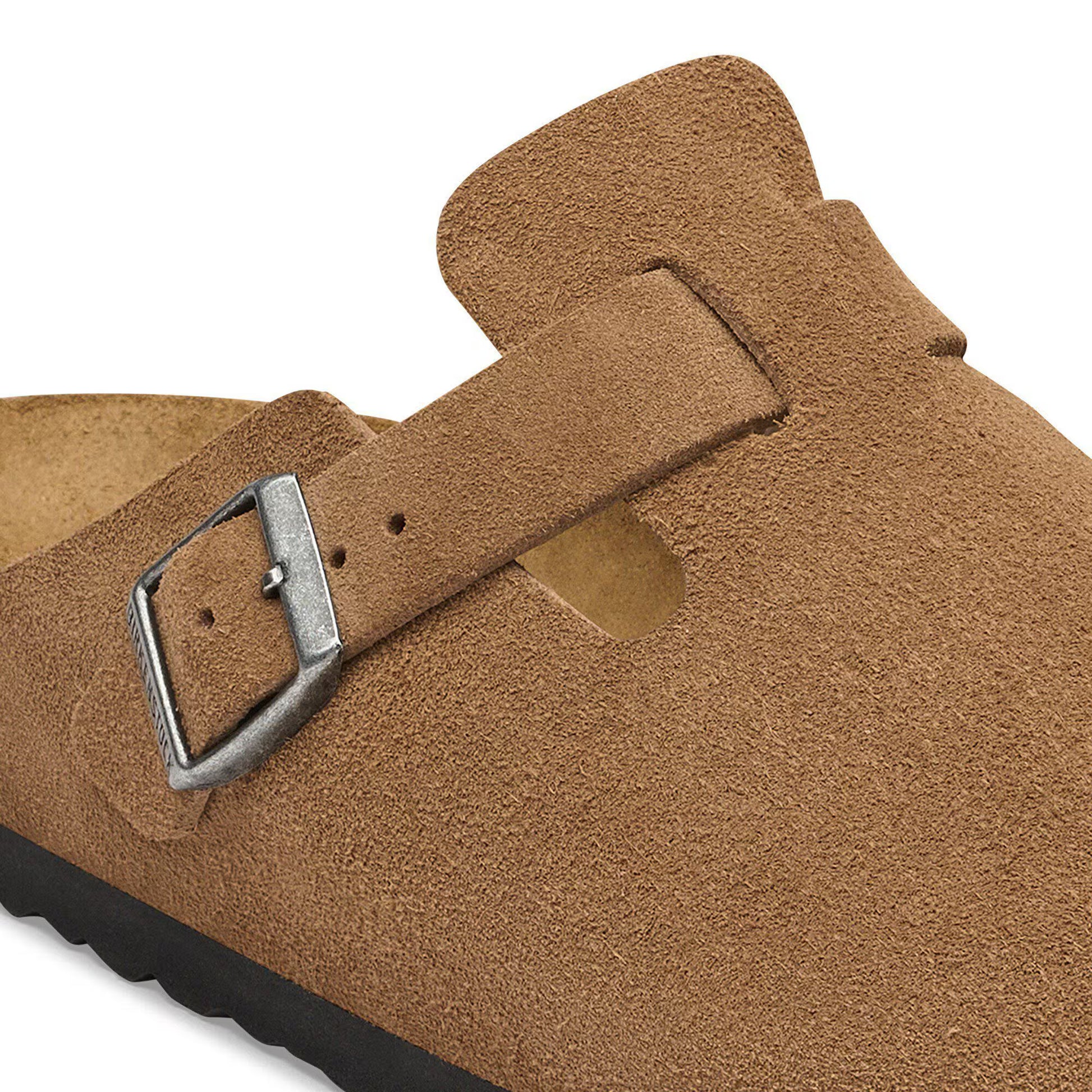 Birkenstock Boston Suede Leather Dark Tea Regular Fit 1032813