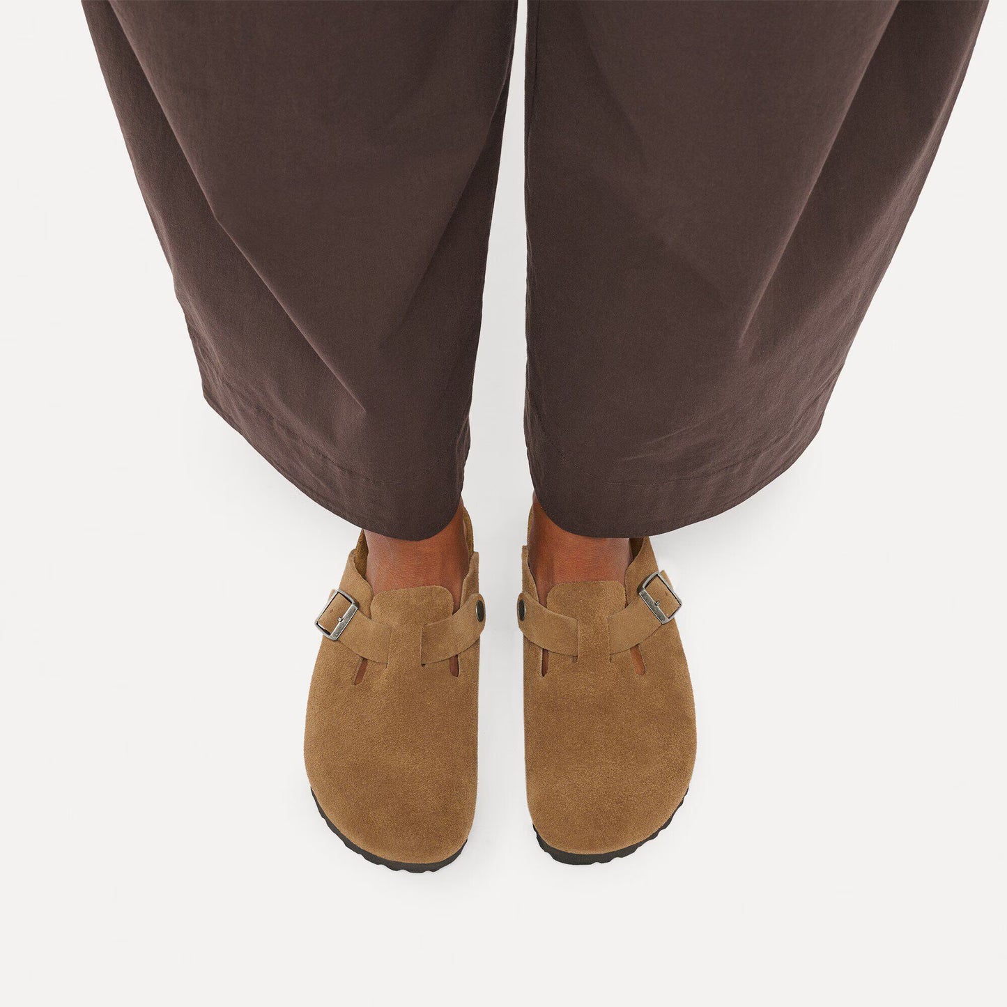 Birkenstock Boston Suede Leather Dark Tea Regular Fit 1032813