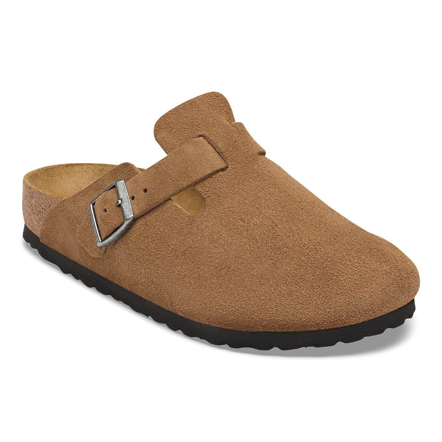 Birkenstock Boston Suede Leather Dark Tea Regular Fit 1032813