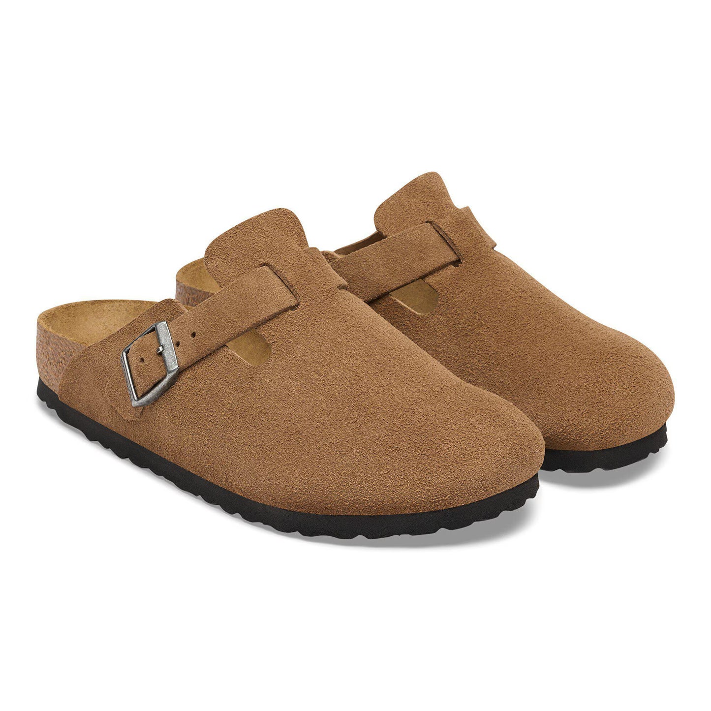 Birkenstock Boston Suede Leather Dark Tea Regular Fit 1032813