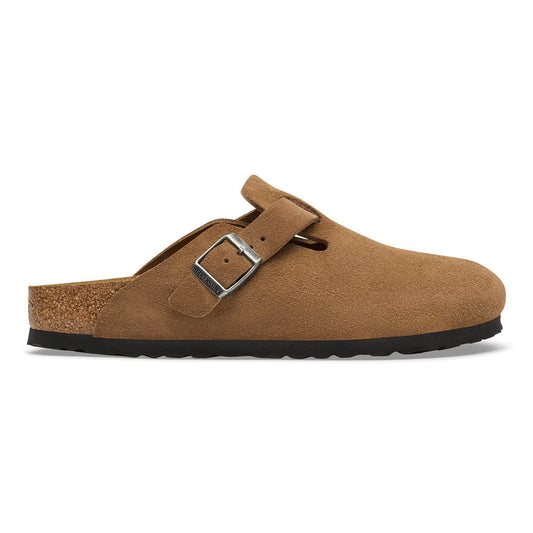 Birkenstock Boston Suede Leather Dark Tea Regular Fit 1032813