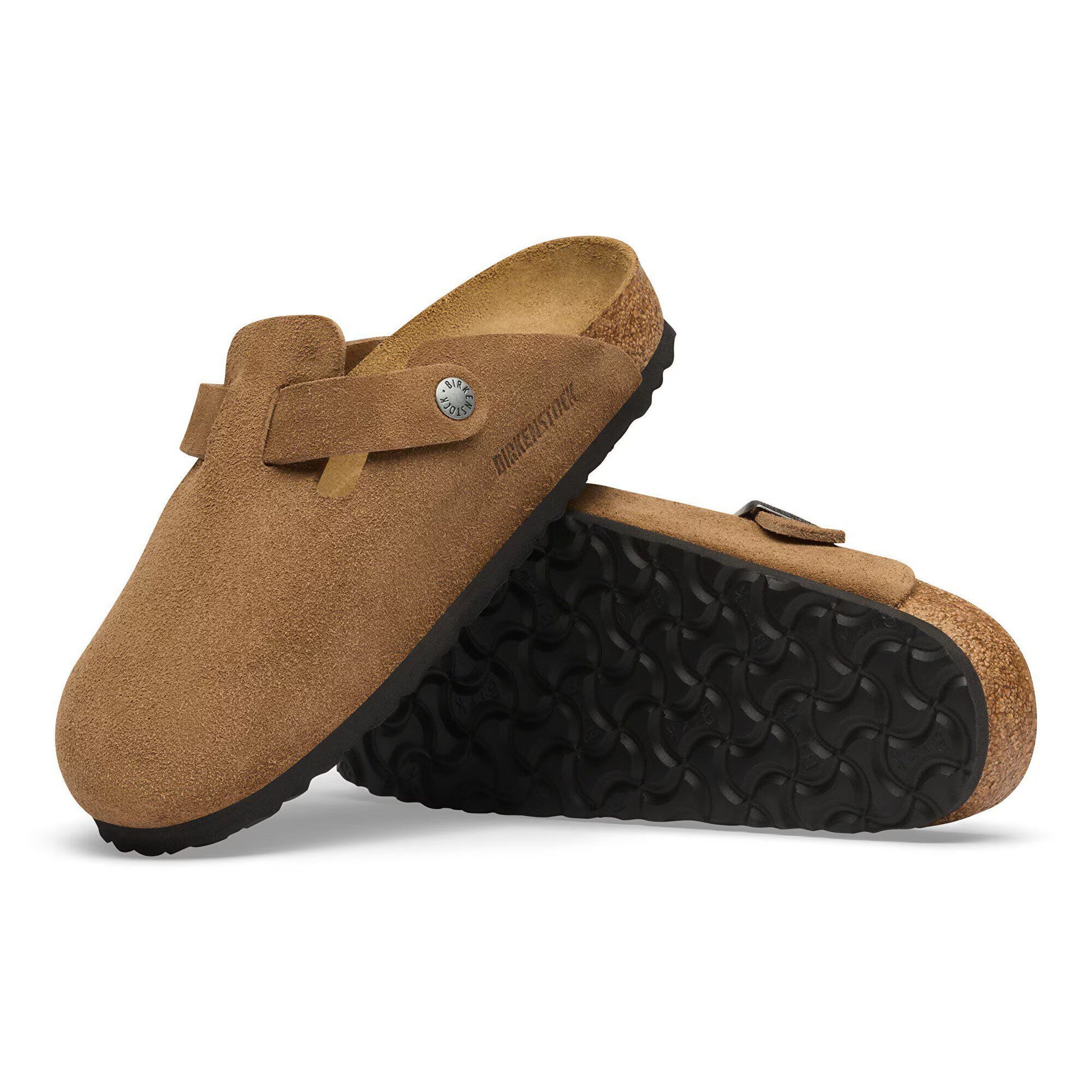 Birkenstock Boston Suede Leather Dark Tea Regular Fit 1032813