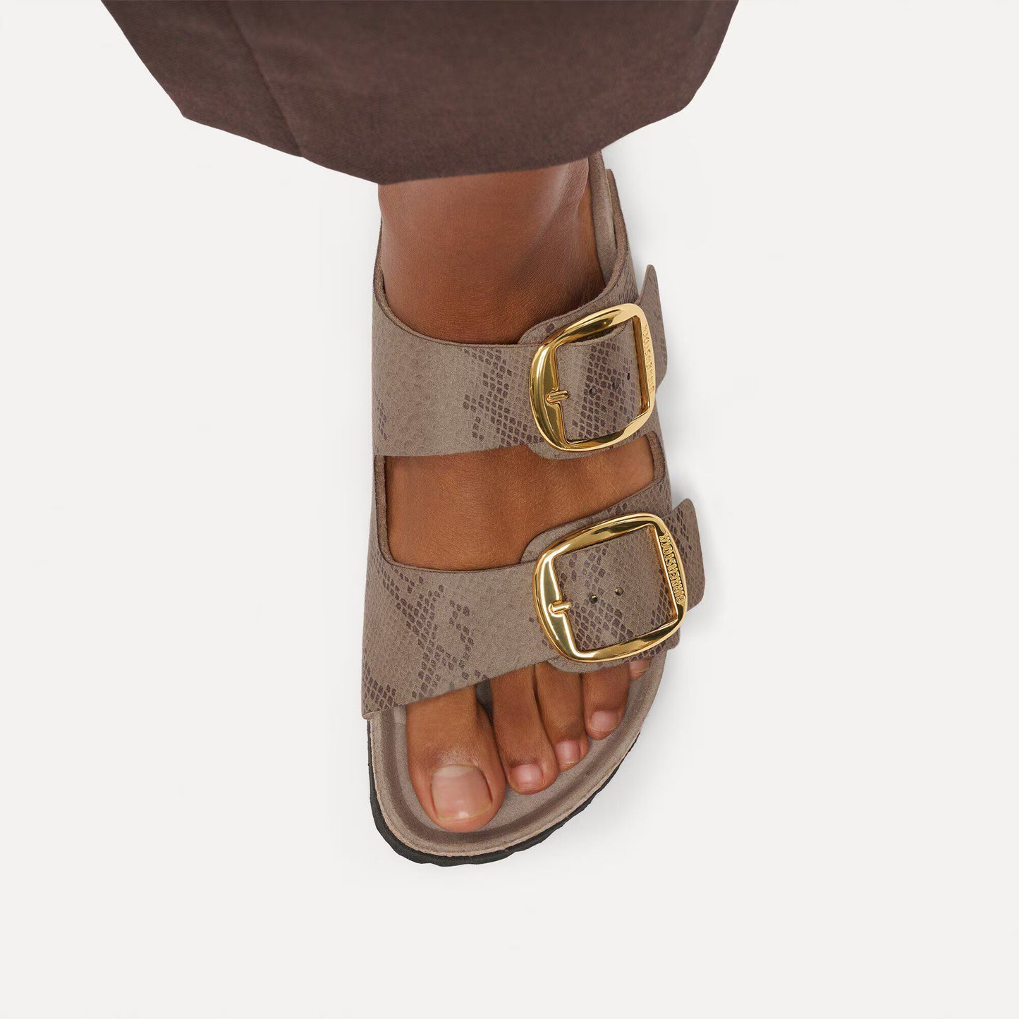 Birkenstock Arizona Big Buckle Synthetics Python Gray Taupe Regular Fit 1032890