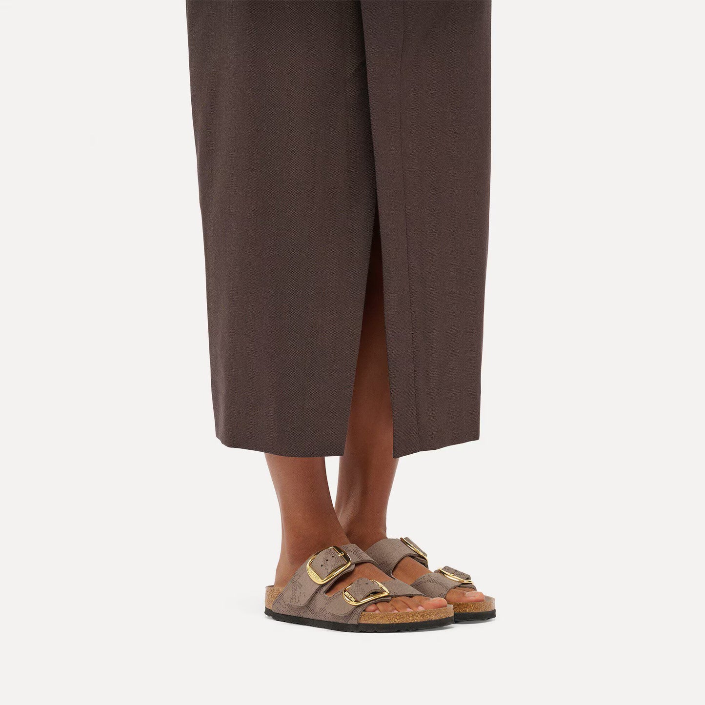 Birkenstock Arizona Big Buckle Synthetics Python Gray Taupe Regular Fit 1032890