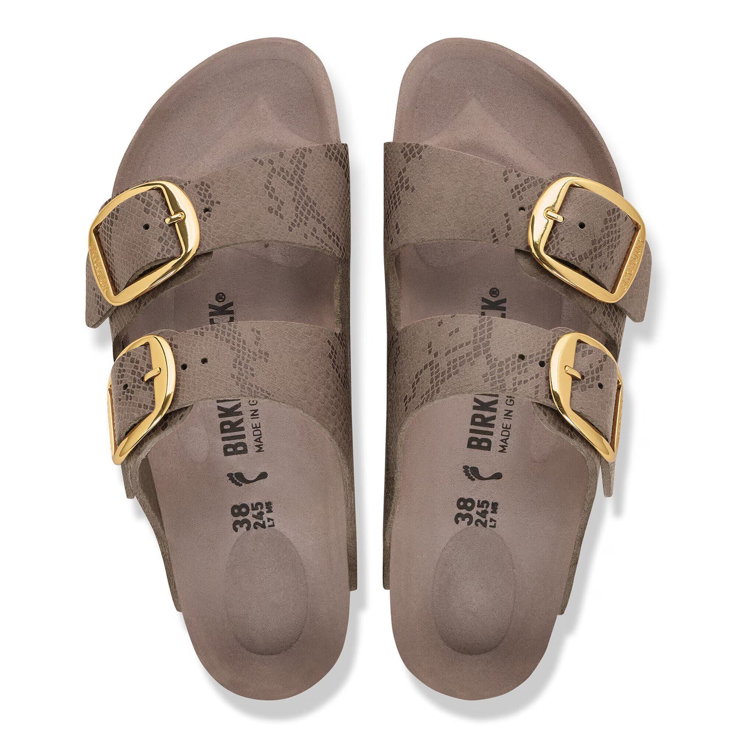 Birkenstock Arizona Big Buckle Synthetics Python Gray Taupe Regular Fit 1032890