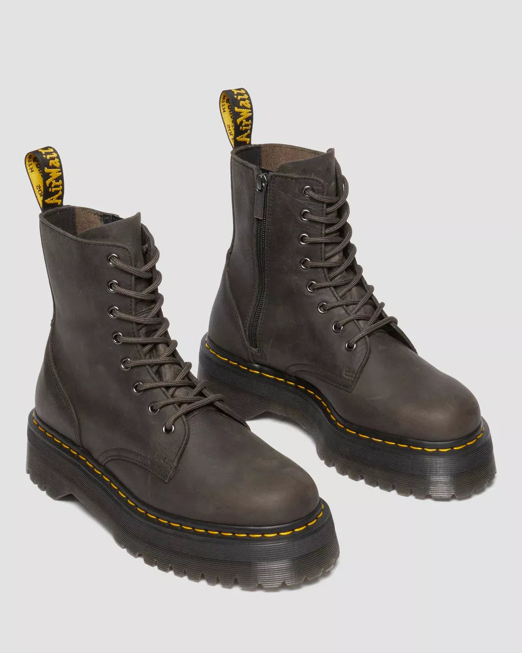 Dr. Martens Jadon Charcoal Grey Burnished Waxy Pull Up WP 31985057