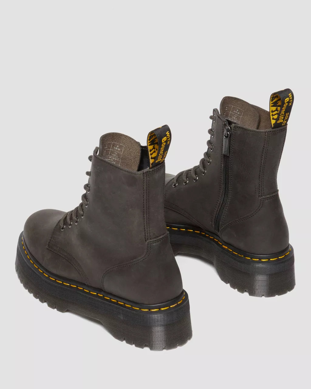 Dr. Martens Jadon Charcoal Grey Burnished Waxy Pull Up WP 31985057