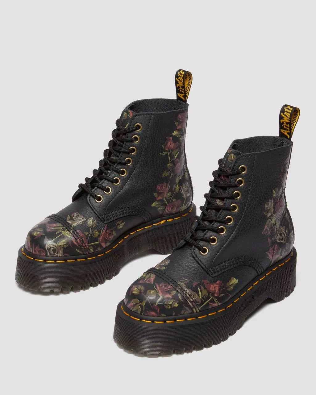 Dr. Martens Sinclair Black Decayed Roses Classic Tumbled Nappa 32050001