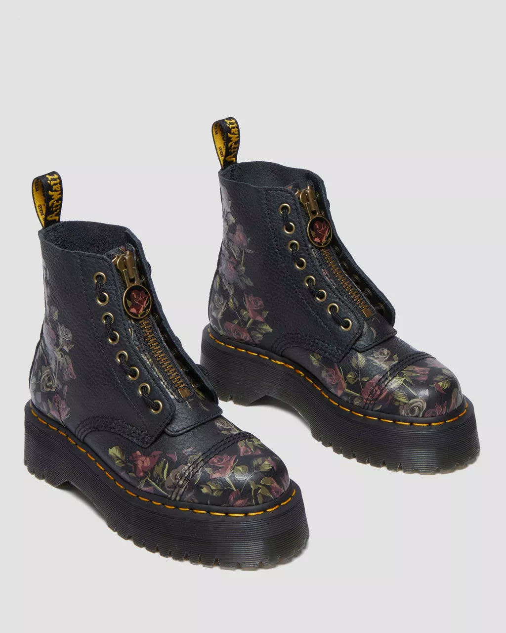 Dr. Martens Sinclair Black Decayed Roses Classic Tumbled Nappa 32050001