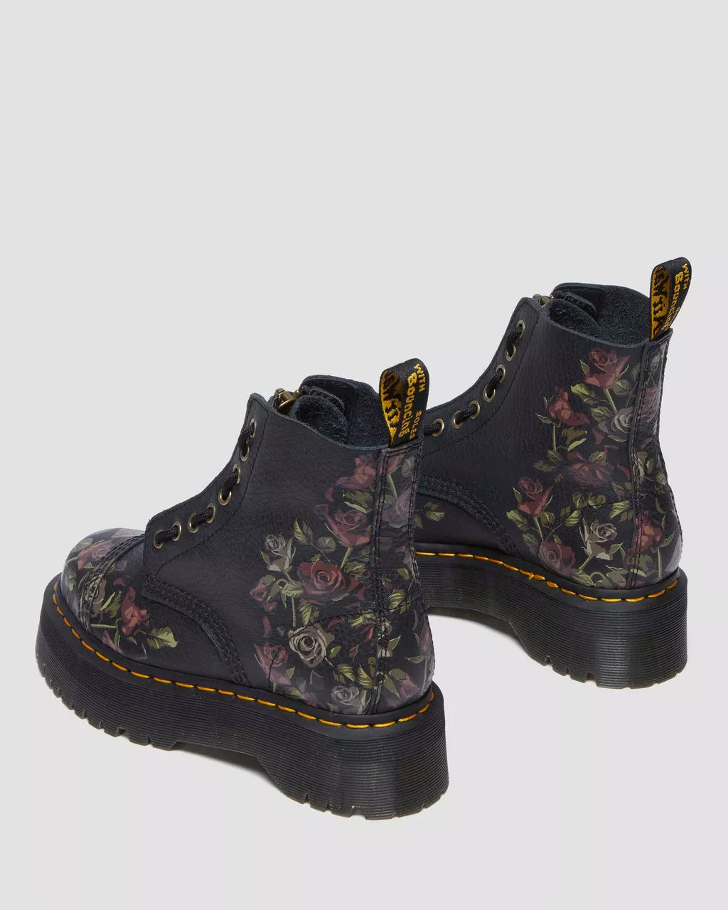 Dr. Martens Sinclair Black Decayed Roses Classic Tumbled Nappa 32050001