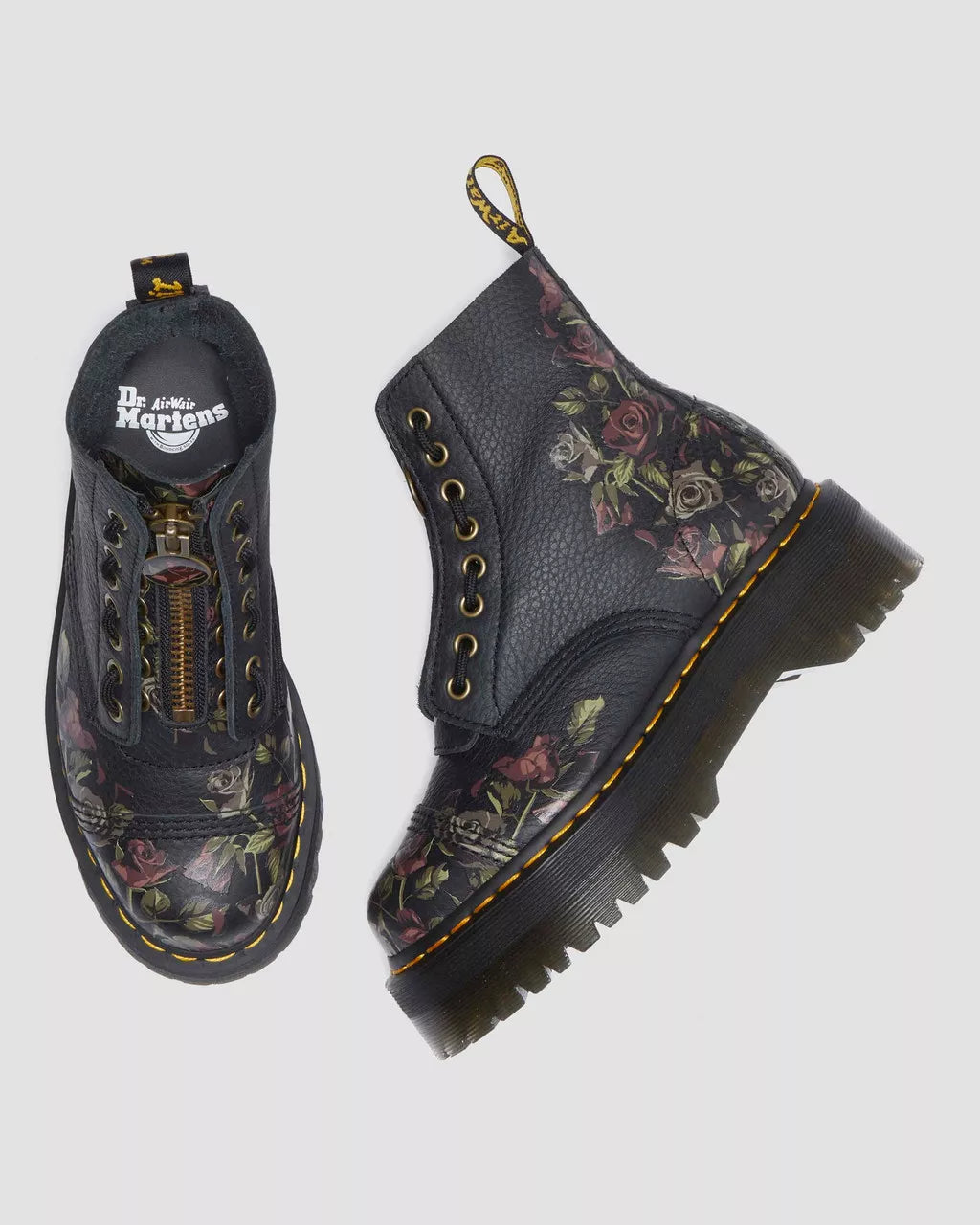 Dr. Martens Sinclair Black Decayed Roses Classic Tumbled Nappa 32050001