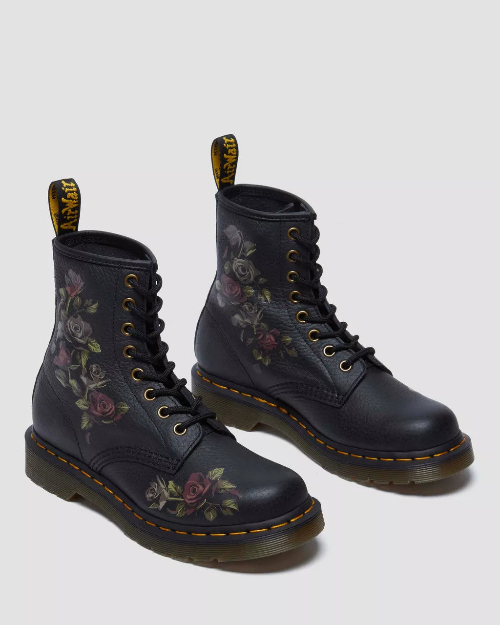 Dr. Martens 1460 Black Decayed Roses Classic Tumbled Nappa 32070001