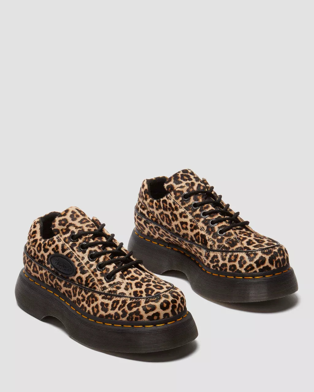 Dr. Martens Buzz 5 Eye Light Tan Mini Leopard Spot Hair On 41011200