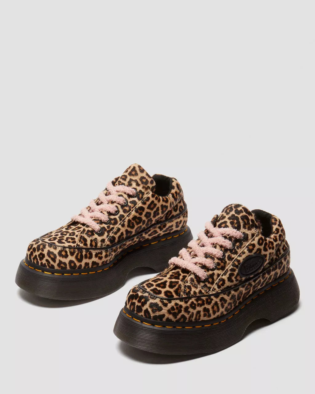 Dr. Martens Buzz 5 Eye Light Tan Mini Leopard Spot Hair On 41011200