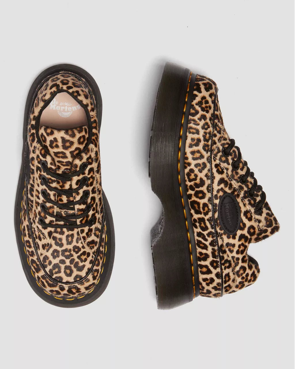 Dr. Martens Buzz 5 Eye Light Tan Mini Leopard Spot Hair On 41011200